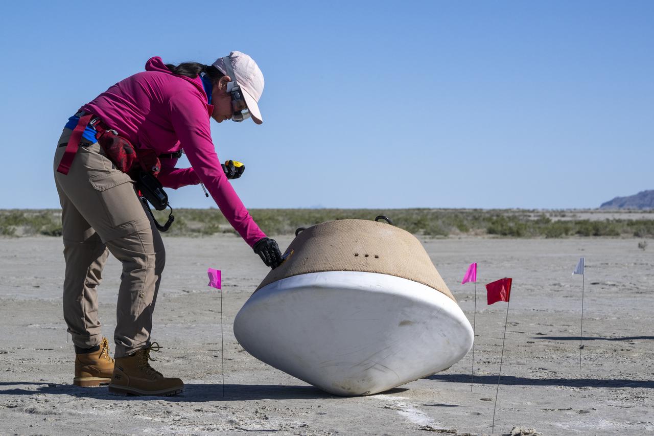 Recovery teams participate in field rehearsals in preparation for the retrieval of the sample return capsule from NASA's OSIRIS-REx mission, Tuesday, Aug. 29, 2023, at the Department of Defense's Utah Test and Training Range. The sample was collected from the asteroid Bennu in October 2020 by NASA’s OSIRIS-REx spacecraft and will return to Earth on September 24th, landing under parachute at the Utah Test and Training Range. Photo Credit: (NASA/Keegan Barber)