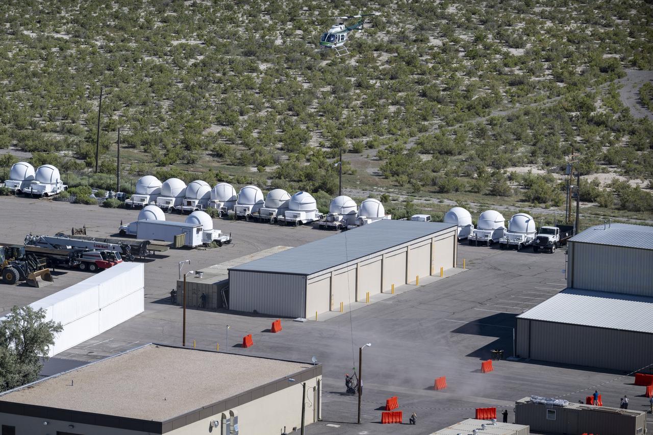 Recovery teams participate in field rehearsals in preparation for the retrieval of the sample return capsule from NASA's OSIRIS-REx mission, Tuesday, Aug. 29, 2023, at the Department of Defense's Utah Test and Training Range. The sample was collected from the asteroid Bennu in October 2020 by NASA’s OSIRIS-REx spacecraft and will return to Earth on September 24th, landing under parachute at the Utah Test and Training Range. Photo Credit: (NASA/Keegan Barber)