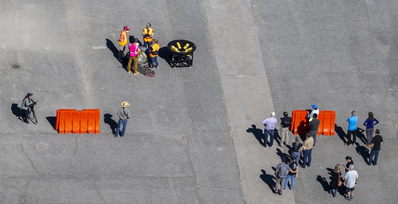 Recovery teams participate in field rehearsals in preparation for the retrieval of the sample return capsule from NASA's OSIRIS-REx mission, Tuesday, Aug. 29, 2023, at the Department of Defense's Utah Test and Training Range. The sample was collected from the asteroid Bennu in October 2020 by NASA’s OSIRIS-REx spacecraft and will return to Earth on September 24th, landing under parachute at the Utah Test and Training Range. Photo Credit: (NASA/Keegan Barber)