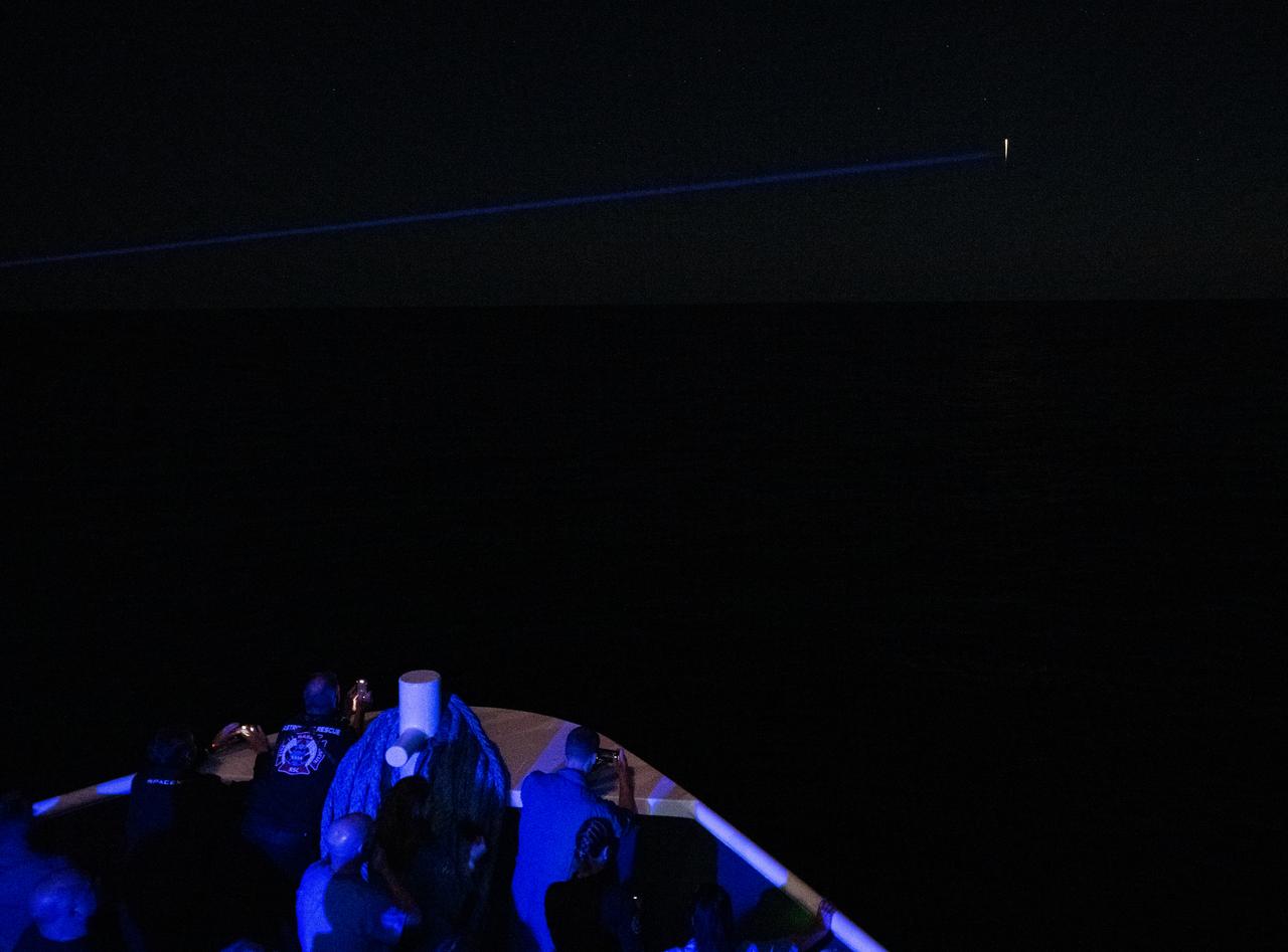 The SpaceX Crew Dragon Endeavour spacecraft is seen as it lands with NASA astronauts Stephen Bowen and Warren "Woody" Hoburg, UAE (United Arab Emirates) astronaut Sultan Alneyadi, and Roscosmos cosmonaut Andrey Fedyaev aboard in the Atlantic Ocean off the coast of Jacksonville, Florida, Monday, Sept. 4, 2023. Bowen, Hoburg, Alneyadi, and Fedyaev are returning after nearly six-months in space as part of Expedition 69 aboard the International Space Station. Photo Credit: (NASA/Joel Kowsky)