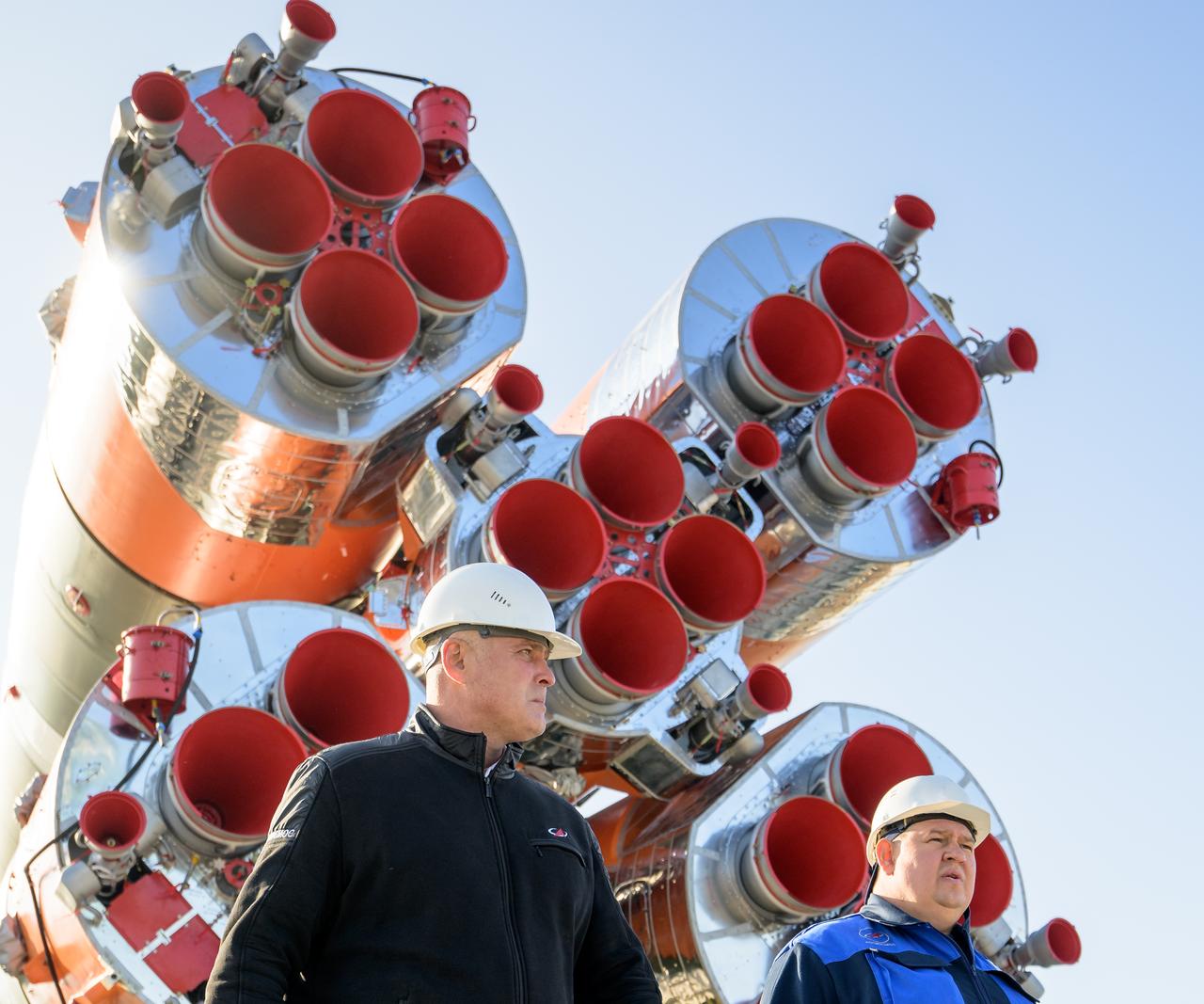 The Soyuz rocket is rolled out by train to the launch pad at Site 31, Tuesday, Sept. 12, 2023, at the Baikonur Cosmodrome in Kazakhstan. Expedition 70 NASA astronaut Loral O'Hara, Roscosmos cosmonauts Oleg Kononenko, and Nikolai Chub are scheduled to launch aboard their Soyuz MS-24 spacecraft on Sept. 15. Photo Credit: (NASA/Bill Ingalls)