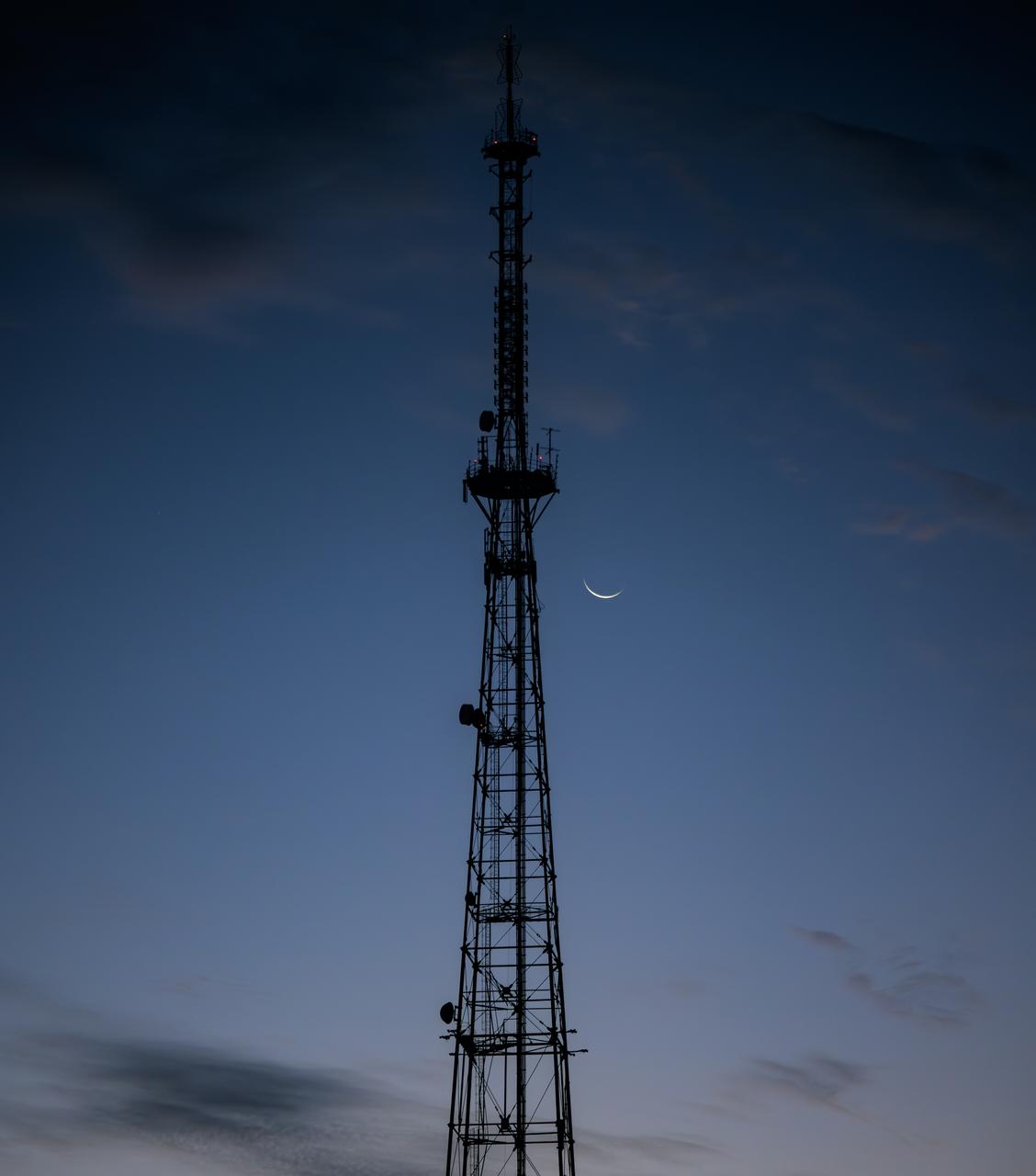 A crescent Moon is seen in the early morning hours, Wednesday, Sept. 13, 2023 in Baikonur, Kazakhstan. Preparations are under way for the scheduled launch of Expedition 70 NASA astronaut Loral O'Hara, Roscosmos cosmonauts Oleg Kononenko, and Nikolai Chub aboard their Soyuz MS-24 spacecraft, Friday, Sept. 15. Photo Credit: (NASA/Bill Ingalls)