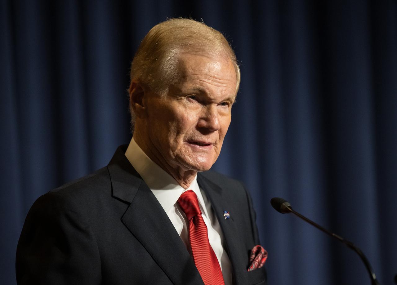 NASA Administrator Bill Nelson provides remarks during a media briefing to discuss the findings from an unidentified anomalous phenomena (UAP) independent study team, Thursday, Sept. 14, 2023, at the Mary W. Jackson NASA Headquarters building in Washington. The UAP independent study team, commissioned in 2022, is a counsel of 16 community experts across diverse areas on matters relevant to potential methods of study for unidentified anomalous phenomena. NASA published the team’s full report online, which aims to inform about what possible data could be collected in the future to shed light on the nature and origin of UAP. Photo Credit: (NASA/Aubrey Gemignani)