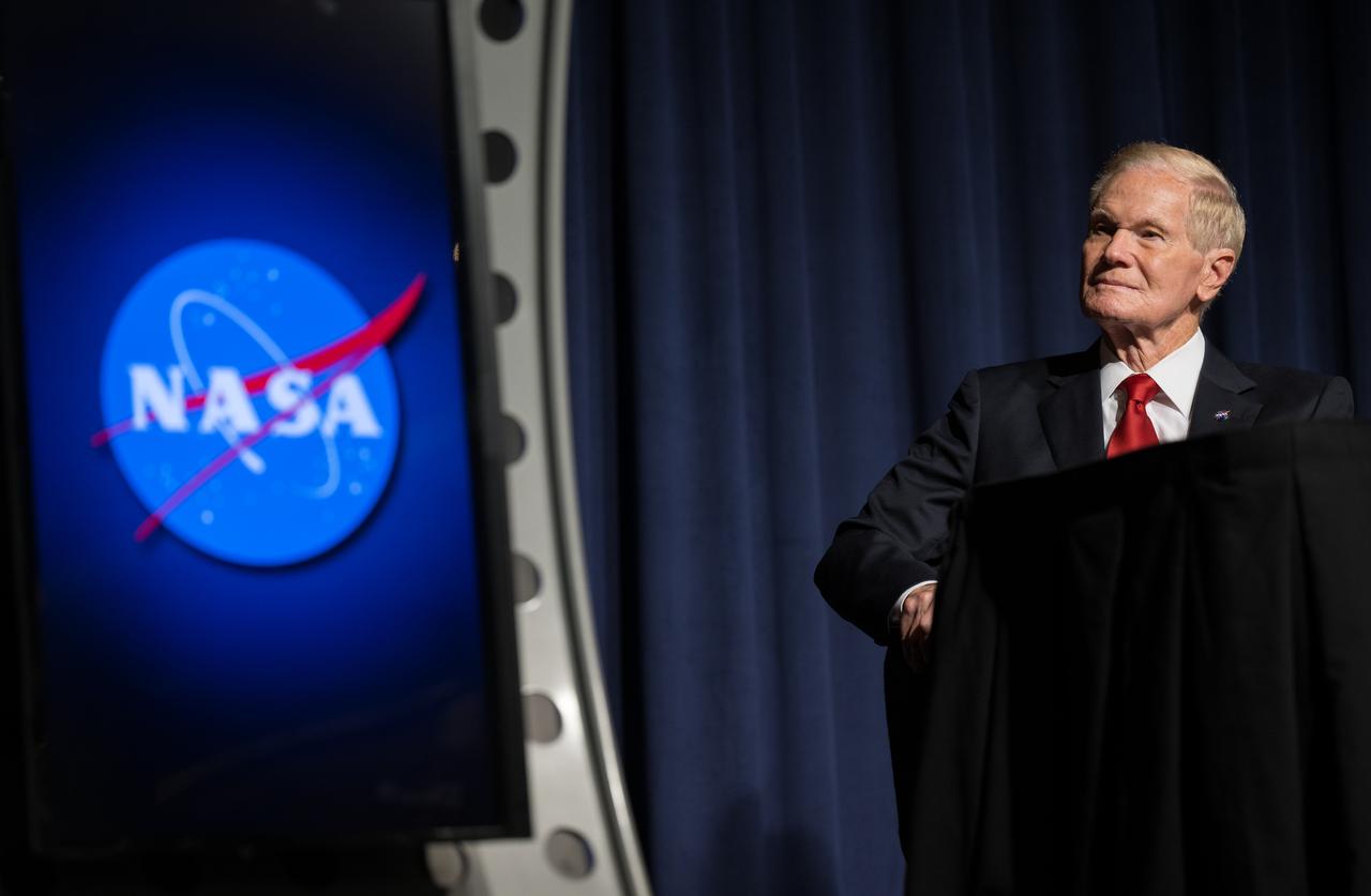 NASA Administrator Bill Nelson is seen during a media briefing to discuss the findings from an unidentified anomalous phenomena (UAP) independent study team, Thursday, Sept. 14, 2023, at the Mary W. Jackson NASA Headquarters building in Washington. The UAP independent study team, commissioned in 2022, is a counsel of 16 community experts across diverse areas on matters relevant to potential methods of study for unidentified anomalous phenomena. NASA published the team’s full report online, which aims to inform about what possible data could be collected in the future to shed light on the nature and origin of UAP. Photo Credit: (NASA/Aubrey Gemignani)