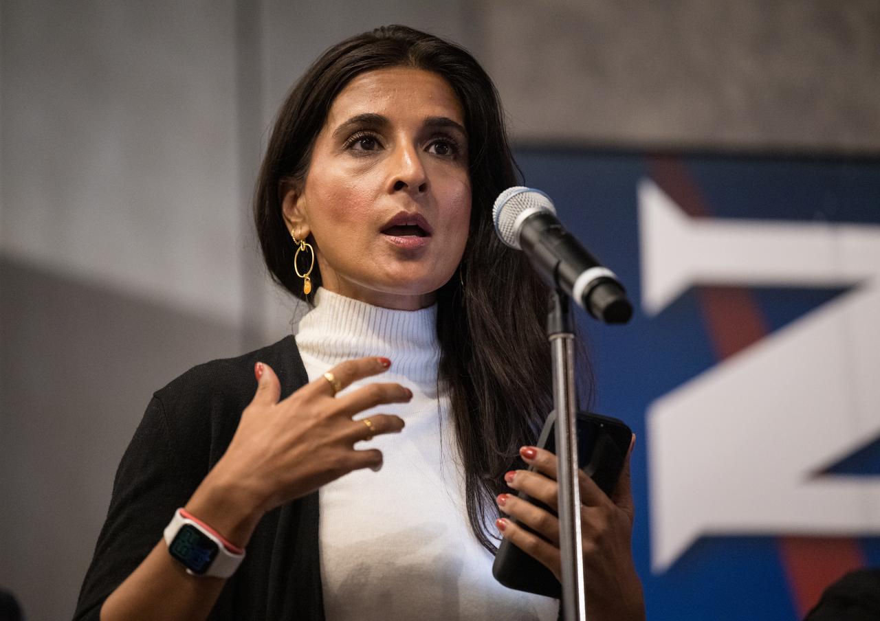 A member of the media asks a question during a media briefing to discuss the findings from an unidentified anomalous phenomena (UAP) independent study team, Thursday, Sept. 14, 2023, at the Mary W. Jackson NASA Headquarters building in Washington. The UAP independent study team, commissioned in 2022, is a counsel of 16 community experts across diverse areas on matters relevant to potential methods of study for unidentified anomalous phenomena. NASA published the team’s full report online, which aims to inform about what possible data could be collected in the future to shed light on the nature and origin of UAP. Photo Credit: (NASA/Aubrey Gemignani)