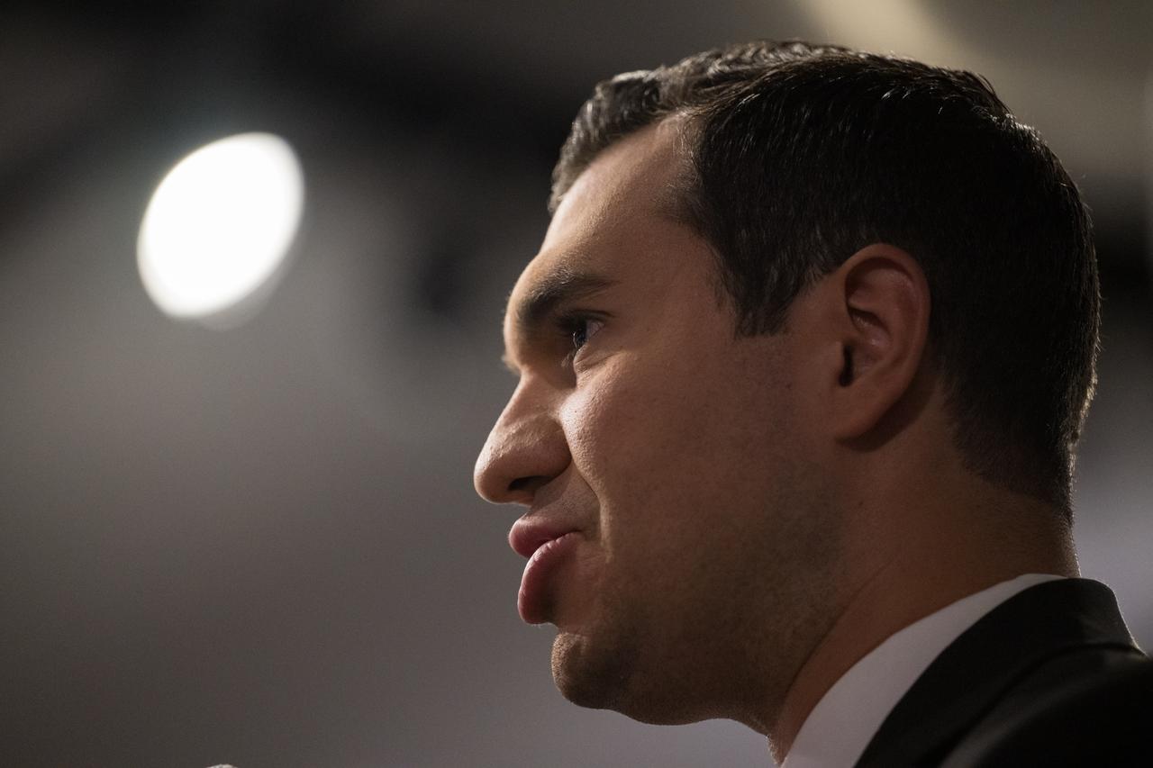 A member of the media asks a question during a media briefing to discuss the findings from an unidentified anomalous phenomena (UAP) independent study team, Thursday, Sept. 14, 2023, at the Mary W. Jackson NASA Headquarters building in Washington. The UAP independent study team, commissioned in 2022, is a counsel of 16 community experts across diverse areas on matters relevant to potential methods of study for unidentified anomalous phenomena. NASA published the team’s full report online, which aims to inform about what possible data could be collected in the future to shed light on the nature and origin of UAP. Photo Credit: (NASA/Aubrey Gemignani)