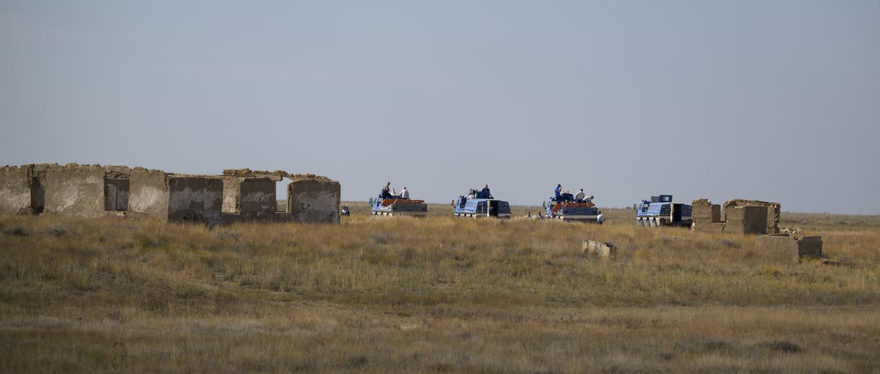 The Russian Search and Recovery Forces All Terrain Vehicle (ATV) team have lunch and prepare for the landing of Expedition 69 NASA astronaut Frank Rubio, Roscosmos cosmonauts Dmitri Petelin and Sergey Prokopyev, Wednesday, Sept. 27, 2023, outside of Zhezkazgan, Kazakhstan. The trio are returning to Earth after logging 371 days in space as members of Expeditions 68-69 aboard the International Space Station. For Rubio, his mission is the longest single spaceflight by a U.S. astronaut in history. Photo Credit: (NASA/Bill Ingalls)