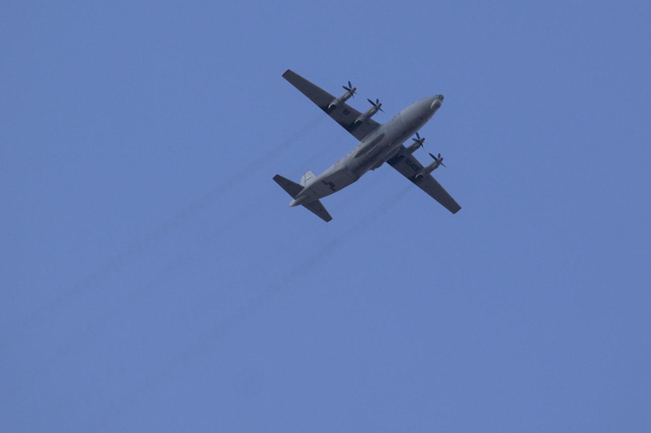 A Russian Search and Recovery Force plane flies around the predicted landing zone for the Soyuz MS-23 capsule with Expedition 69 NASA astronaut Frank Rubio, Roscosmos cosmonauts Dmitri Petelin and Sergey Prokopyev, Wednesday, Sept. 27, 2023, outside of Zhezkazgan, Kazakhstan. The trio are returning to Earth after logging 371 days in space as members of Expeditions 68-69 aboard the International Space Station. For Rubio, his mission is the longest single spaceflight by a U.S. astronaut in history. Photo Credit: (NASA/Bill Ingalls)