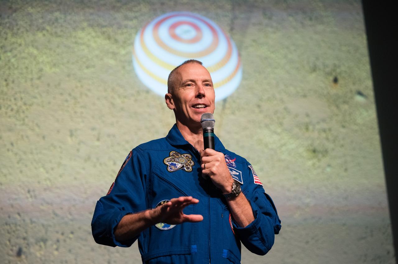 Former astronaut Drew Feustel provides remarks during the Earth Information Center Student Engagement event at the Mary W. Jackson NASA Headquarters building, Friday, Sept. 29, 2023, in Washington. Photo Credit: (NASA/Aubrey Gemignani)