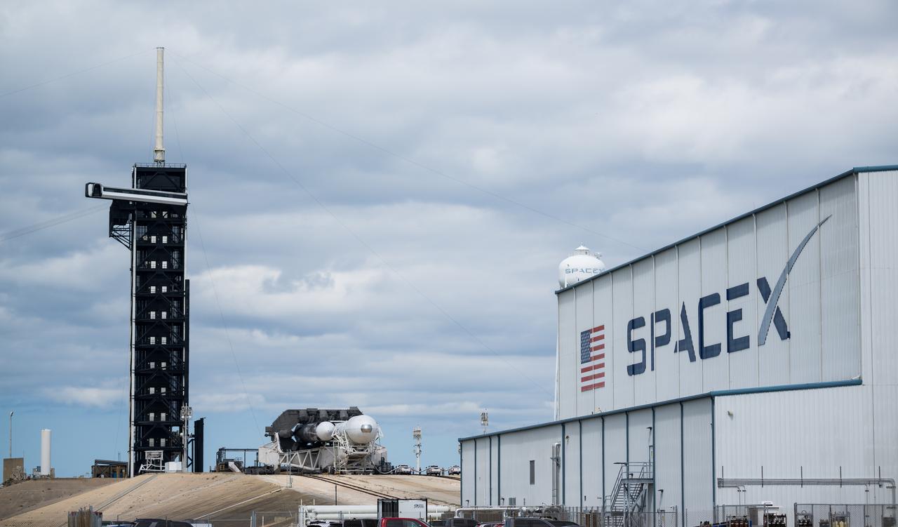 A SpaceX Falcon Heavy rocket with the Psyche spacecraft onboard is seen as it is rolled to the launch pad at Launch Complex 39A as preparations continue for the Psyche mission, Tuesday, Oct. 10, 2023, at NASA’s Kennedy Space Center in Florida. NASA’s Psyche spacecraft will travel to a metal-rich asteroid by the same name orbiting the Sun between Mars and Jupiter to study it’s composition. The spacecraft also carries the agency's Deep Space Optical Communications technology demonstration, which will test laser communications beyond the Moon. Photo Credit: (NASA/Aubrey Gemignani)