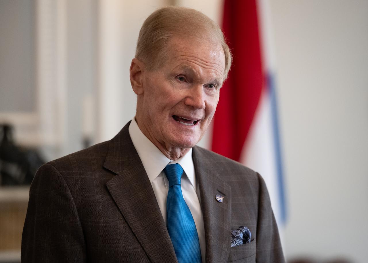 NASA Administrator Bill Nelson delivers remarks during an Artemis Accords signing ceremony, Wednesday, Nov. 1, 2023, at the Dutch Ambassador’s Residence in Washington. Netherlands is the 31st country to sign the Artemis Accords, which establish a practical set of principles to guide space exploration cooperation among nations participating in NASA’s Artemis program.  Photo Credit: (NASA/Joel Kowsky)