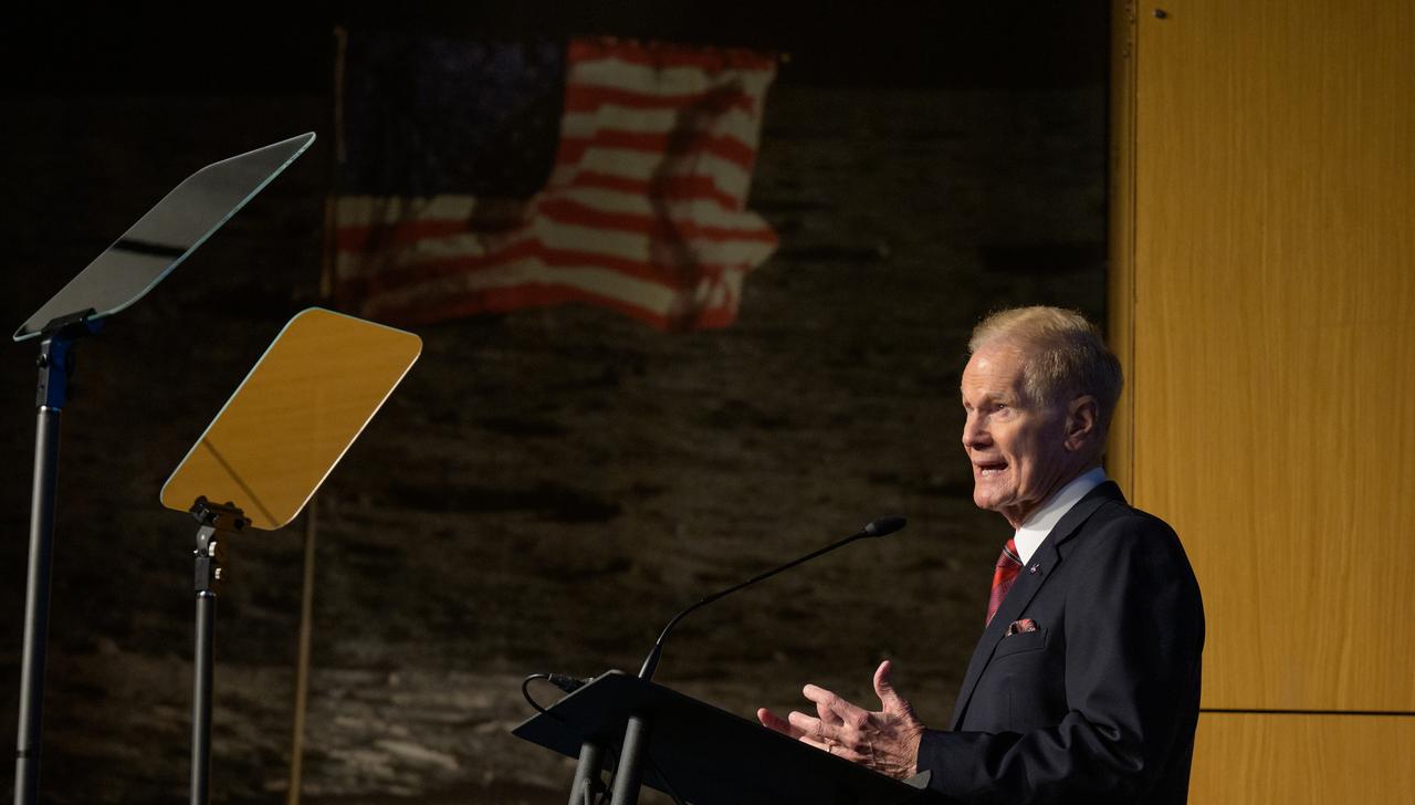 NASA Administrator Bill Nelson gives remarks during a NASA town hall event, Tuesday, Dec. 12, 2023, at the NASA Headquarters Mary W. Jackson Building in Washington. Photo Credit: (NASA/Bill Ingalls)