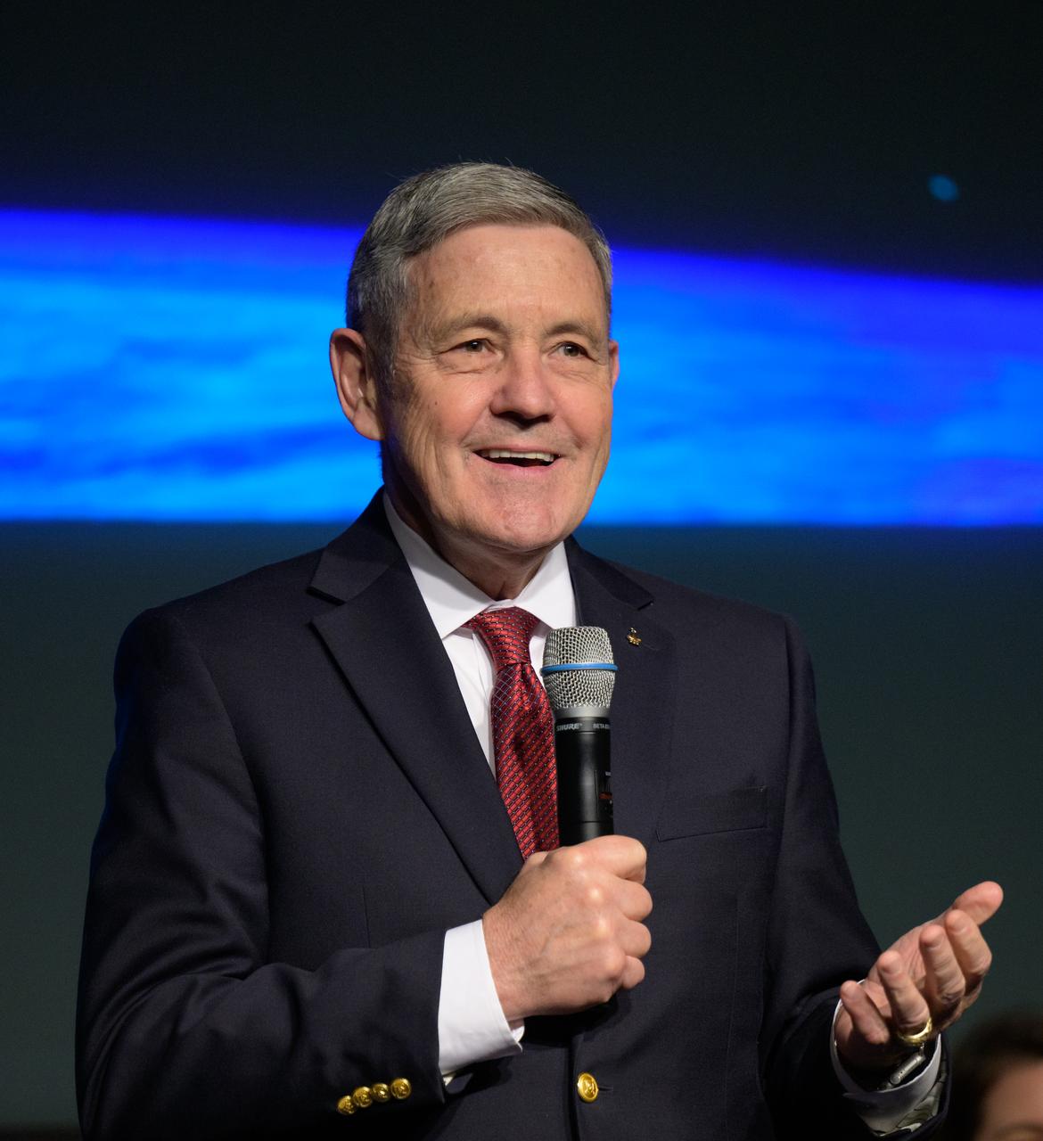 NASA Associate Administrator Bob Cabana gives remarks during a NASA town hall event, Tuesday, Dec. 12, 2023, at the NASA Headquarters Mary W. Jackson Building in Washington. Photo Credit: (NASA/Bill Ingalls)