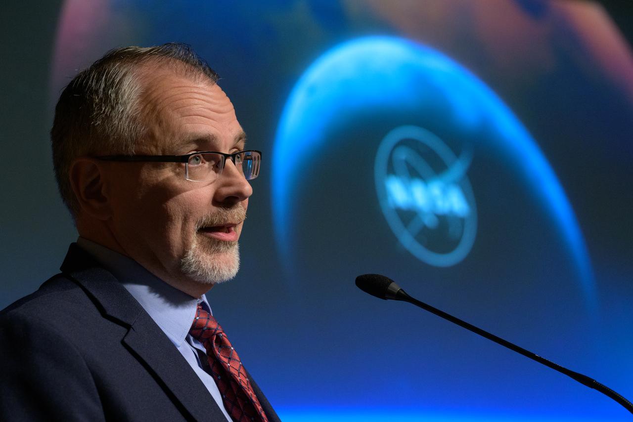 Incoming NASA Associate Administrator Jim Free gives remarks during a NASA town hall event, Tuesday, Dec. 12, 2023, at the NASA Headquarters Mary W. Jackson Building in Washington. Photo Credit: (NASA/Bill Ingalls)