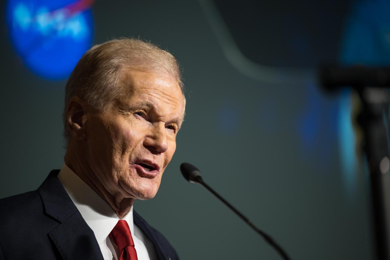 NASA Administrator Bill Nelson speaks during a NASA Safety Town Hall, Tuesday, Jan. 23, 2024 at the Mary W. Jackson NASA Headquarters building in Washington. The Safety Town Hall is held annually near the Day of Remembrance to learn from past errors and pay tribute to those that lost their lives in the quest for space exploration. Photo Credit: (NASA/Aubrey Gemignani)