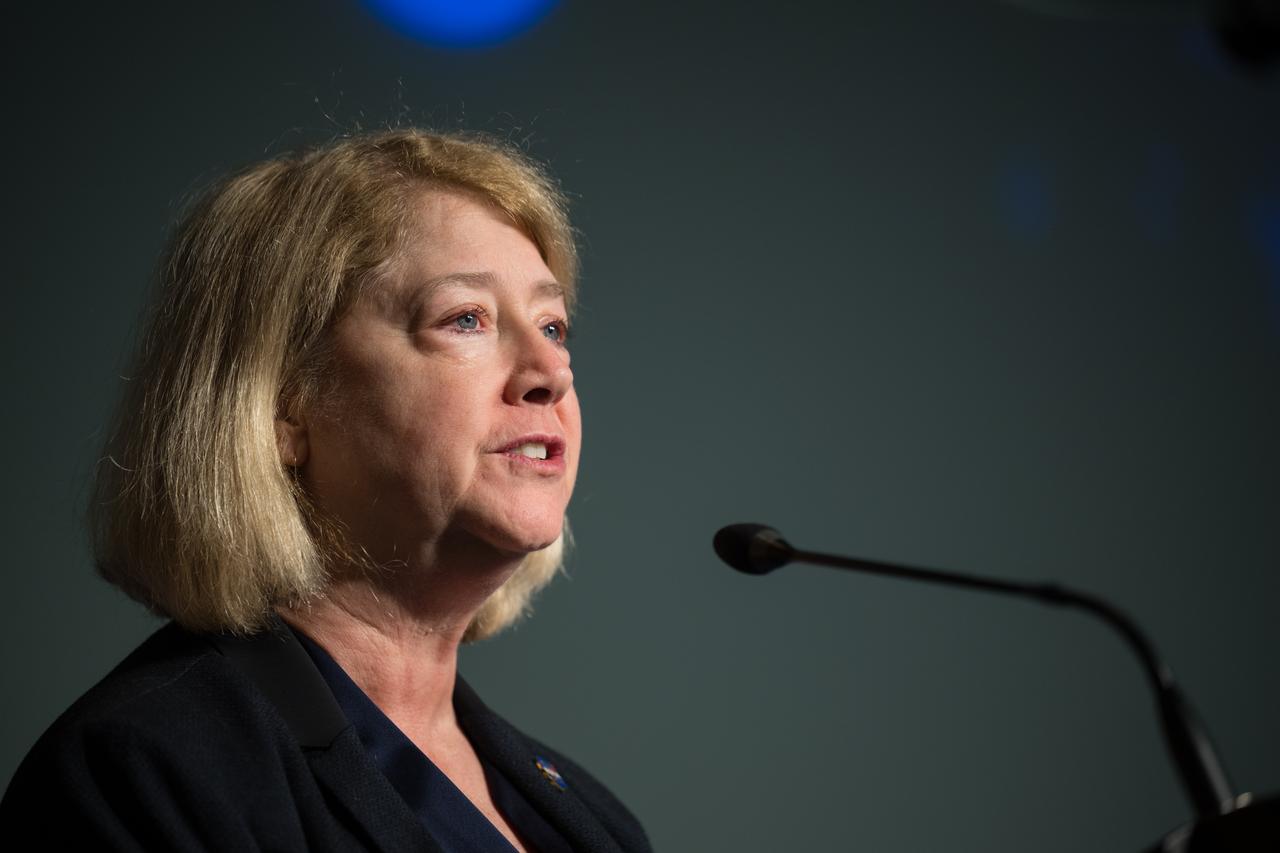 NASA Deputy Administrator Pam Melroy speaks during a NASA Safety Town Hall, Tuesday, Jan. 23, 2024 at the Mary W. Jackson NASA Headquarters building in Washington. The Safety Town Hall is held annually near the Day of Remembrance to learn from past errors and pay tribute to those that lost their lives in the quest for space exploration. Photo Credit: (NASA/Aubrey Gemignani)