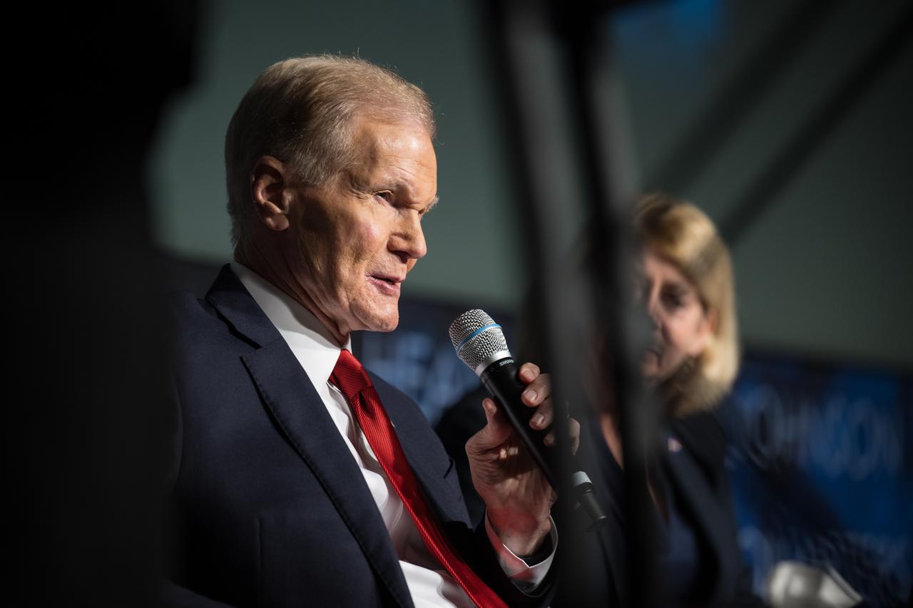 NASA Administrator Bill Nelson answers a question during a NASA Safety Town Hall, Tuesday, Jan. 23, 2024 at the Mary W. Jackson NASA Headquarters building in Washington. The Safety Town Hall is held annually near the Day of Remembrance to learn from past errors and pay tribute to those that lost their lives in the quest for space exploration. Photo Credit: (NASA/Aubrey Gemignani)