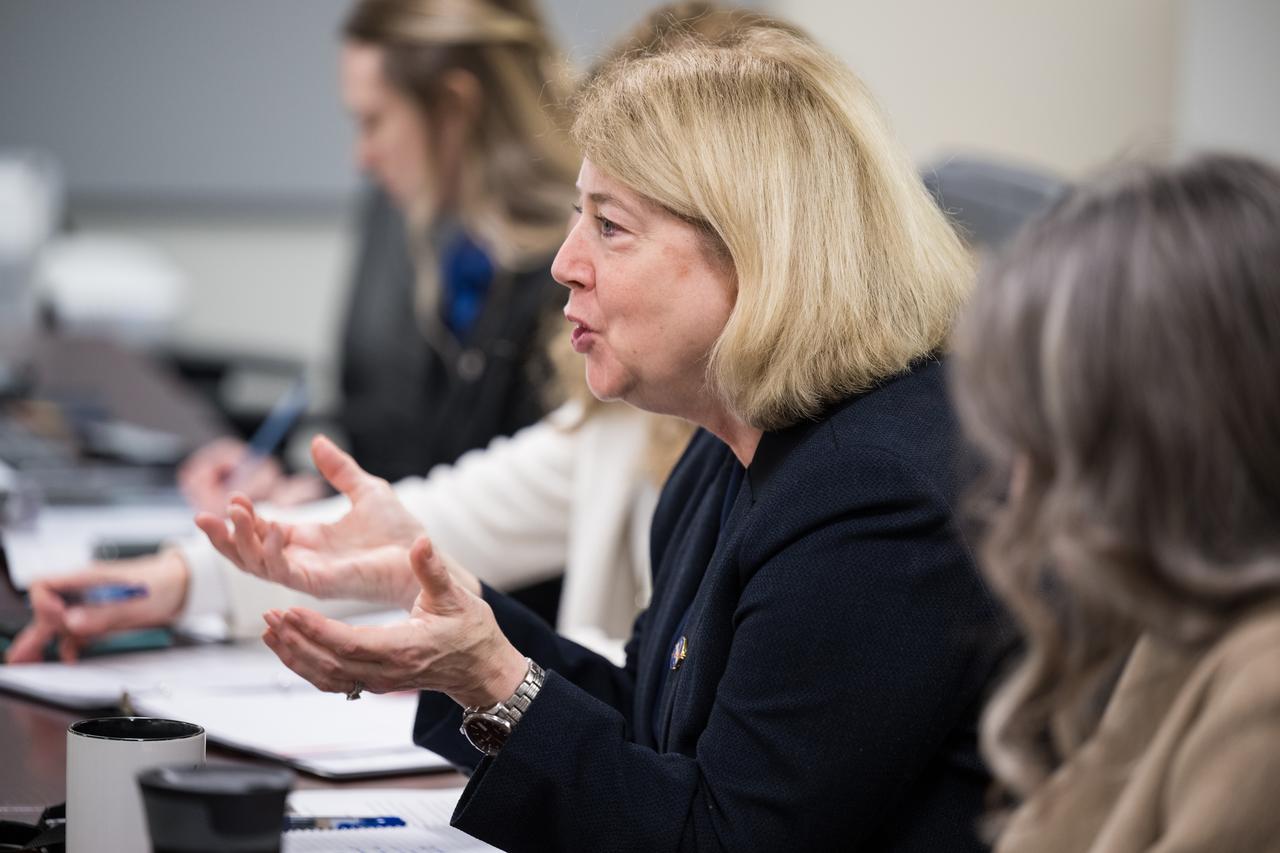 NASA Deputy Administrator Pam Melroy meets with Vice Minister, Ministry of Science and ICT of Korea, Seong Kyung Cho, Tuesday, Jan. 23, 2024, at the Mary W. Jackson NASA Headquarters building in Washington. Photo Credit: (NASA/Aubrey Gemignani)