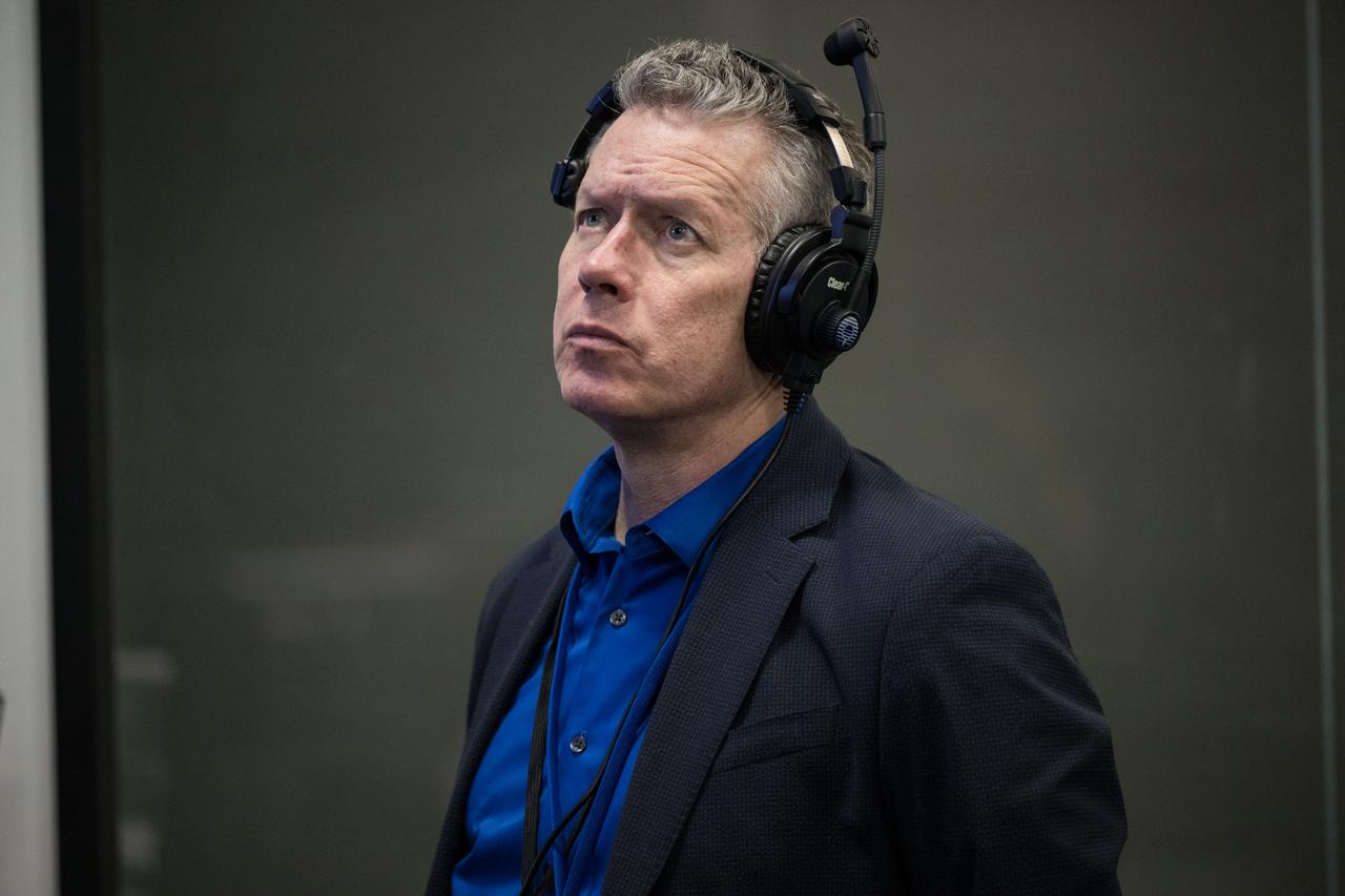 NASA Commercial Space Division Director Philip McAlister monitors the launch of a SpaceX Falcon 9 rocket carrying the company's Dragon spacecraft on the Crew-8 mission with NASA astronauts Matthew Dominick, Michael Barratt, and Jeanette Epps, and Roscosmos cosmonaut Alexander Grebenkin onboard, Sunday, March 3, 2024, in the control room of SpaceX’s HangarX at NASA’s Kennedy Space Center in Florida. NASA’s SpaceX Crew-8 mission is the eighth crew rotation mission of the SpaceX Dragon spacecraft and Falcon 9 rocket to the International Space Station as part of the agency’s Commercial Crew Program. Dominick, Barratt, Epps, and Grebenkin launched at 10:53 p.m. EST, from Launch Complex 39A at the Kennedy Space Center. Photo Credit: (NASA/Aubrey Gemignani)