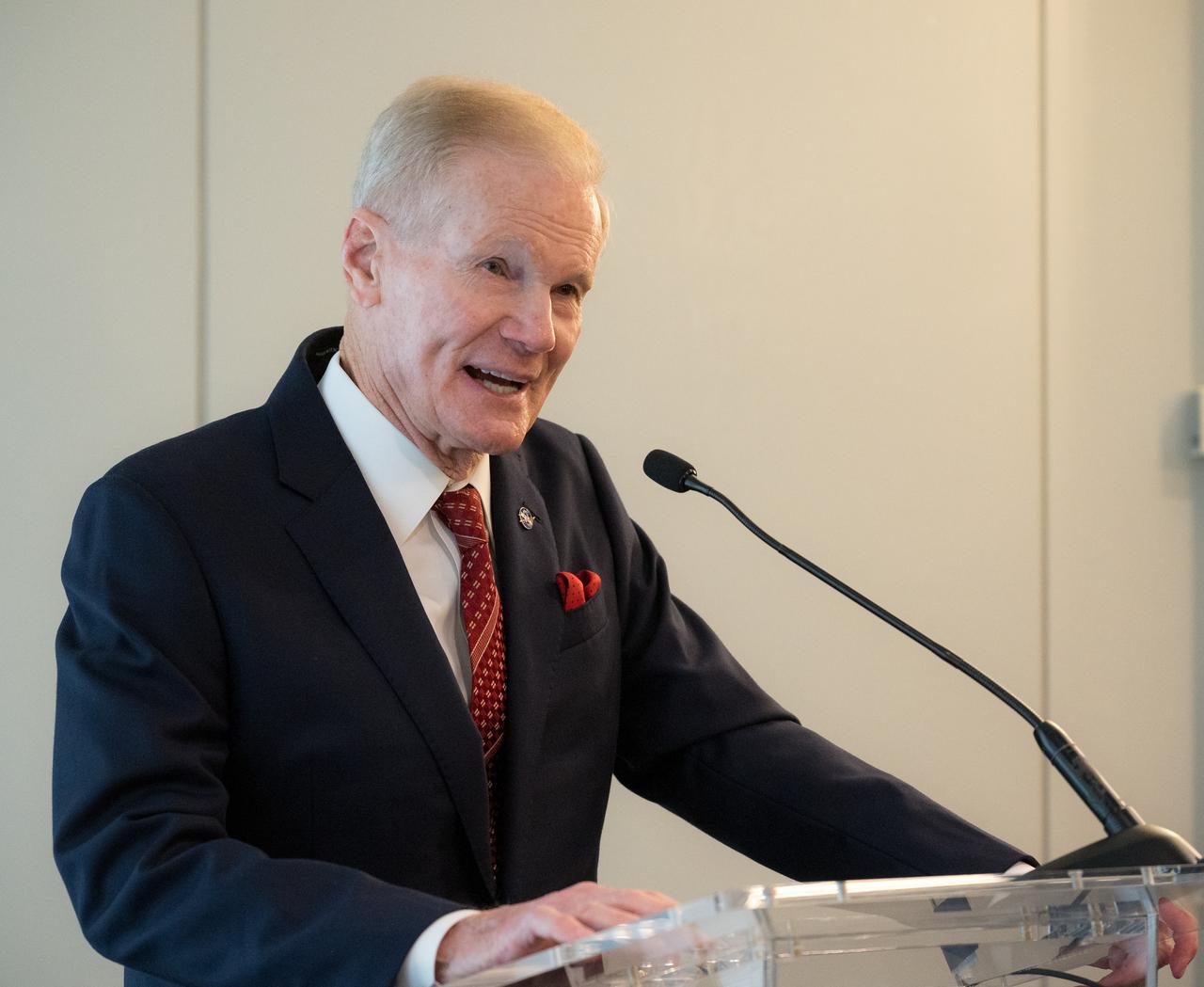 NASA Administrator Bill Nelson gives remarks during an event celebrating UAE-US collaboration in space, Friday, March 8, 2024, at the Four Seasons Hotel in Washington. Photo Credit: (NASA/Bill Ingalls)