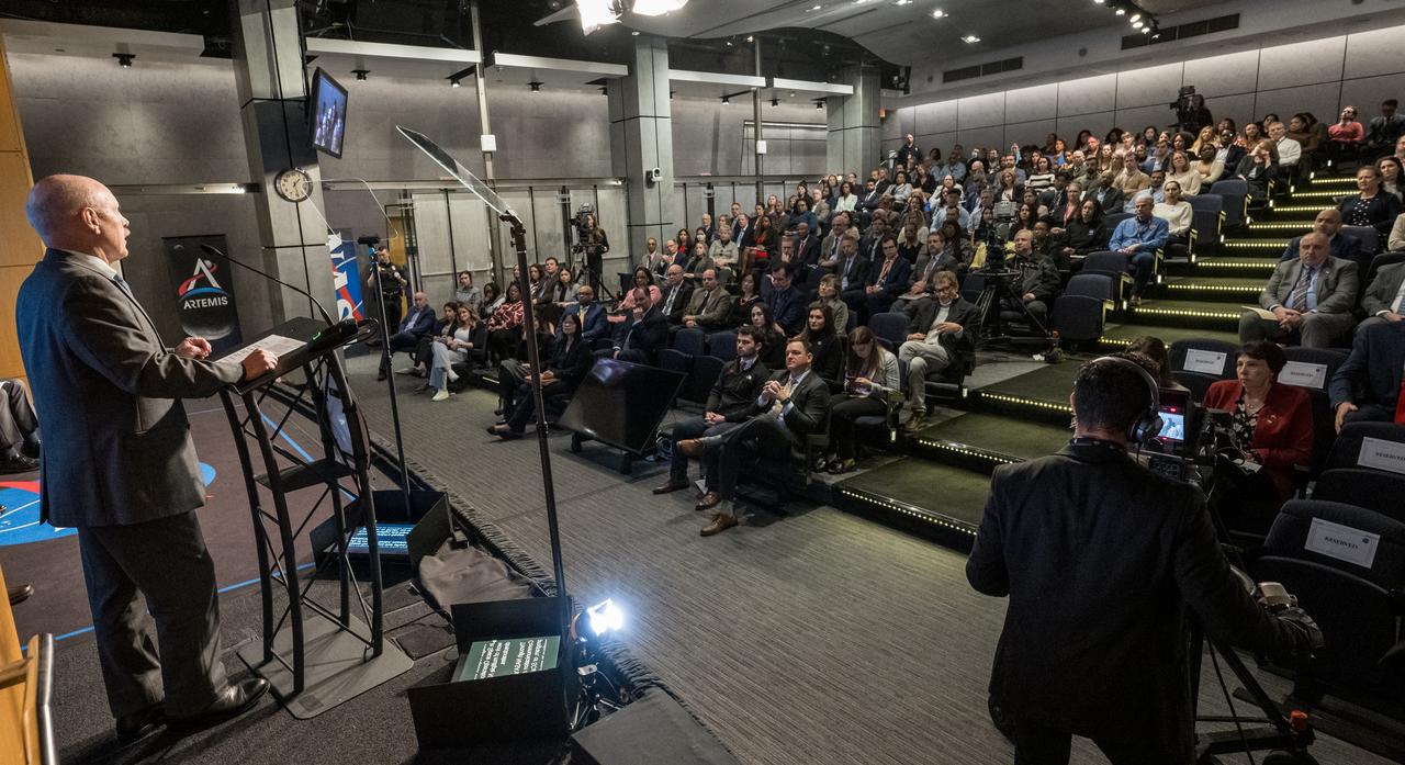 NASA Associate Administrator for Space Operations, Ken Bowersox, discusses the agency’s goals during the annual State of NASA address, Monday, March 11, 2024, at the Mary W. Jackson NASA Headquarters Building in Washington. NASA leaders discussed plans for promoting U.S. leadership in space exploration, improving life on Earth through science and innovation, humanity’s return to the Moon under the Artemis campaign, aeronautics, and more. Photo Credit: (NASA/Bill Ingalls)