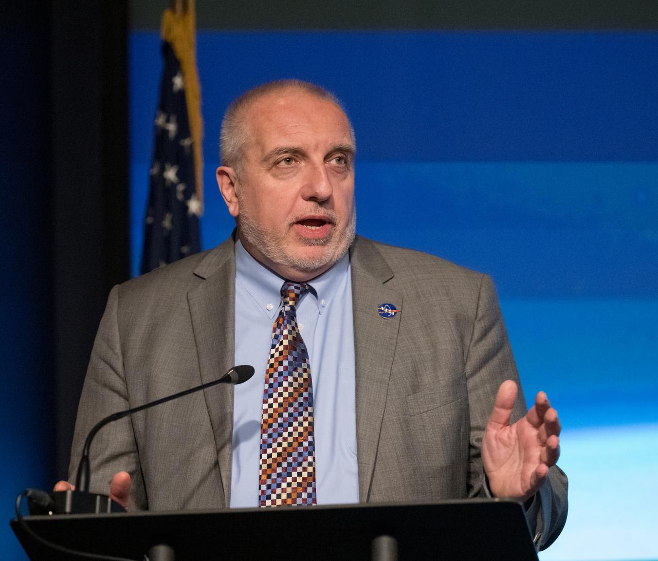 NASA Associate Administrator for Aeronautics Research, Robert Pearce, discusses the agency’s goals during the annual State of NASA address, Monday, March 11, 2024, at the Mary W. Jackson NASA Headquarters Building in Washington. NASA leaders discussed plans for promoting U.S. leadership in space exploration, improving life on Earth through science and innovation, humanity’s return to the Moon under the Artemis campaign, aeronautics, and more. Photo Credit: (NASA/Bill Ingalls)