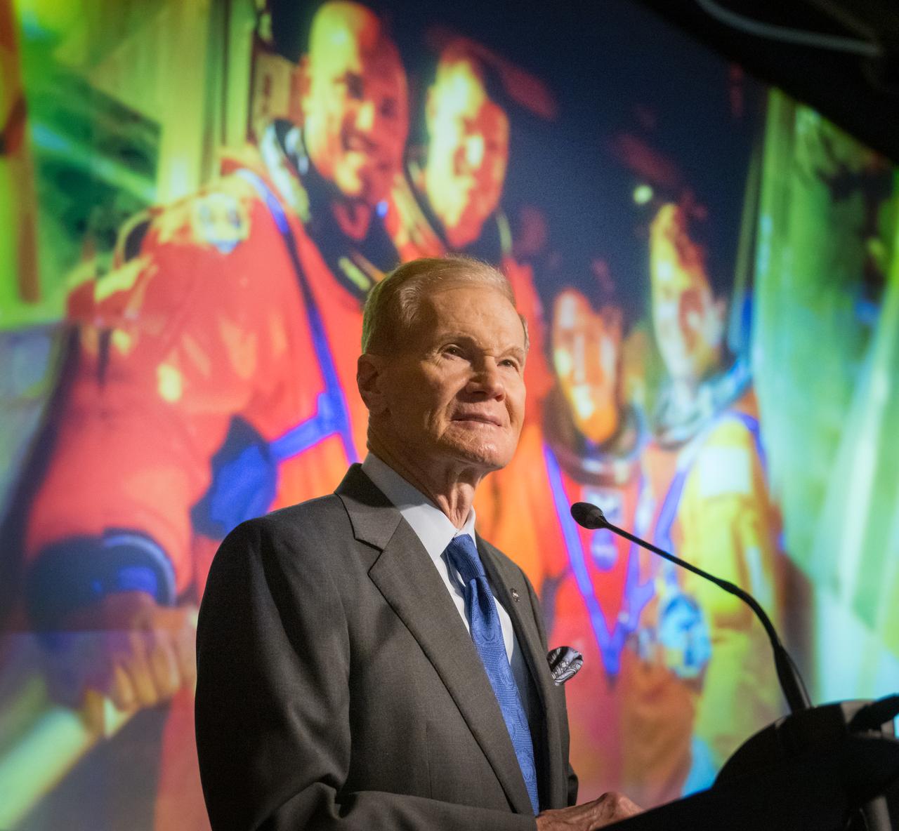 NASA Administrator Bill Nelson discusses the agency’s goals during the annual State of NASA address, Monday, March 11, 2024, at the Mary W. Jackson NASA Headquarters Building in Washington. NASA leaders discussed plans for promoting U.S. leadership in space exploration, improving life on Earth through science and innovation, humanity’s return to the Moon under the Artemis campaign, aeronautics, and more. Photo Credit: (NASA/Bill Ingalls)