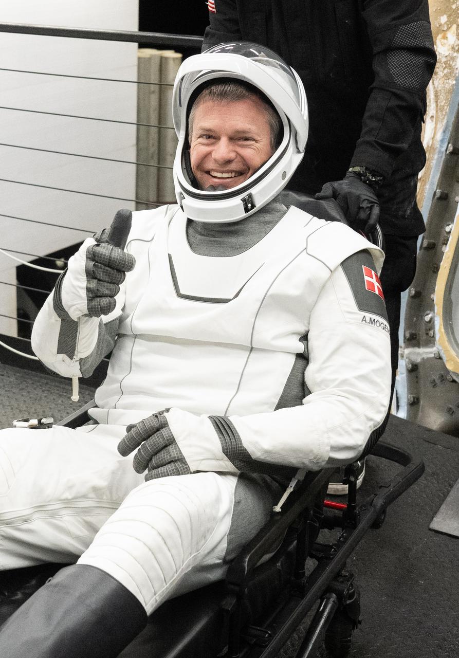 ESA (European Space Agency) astronaut Andreas Mogensen is helped out of the SpaceX Dragon Endurance spacecraft onboard the SpaceX recovery ship MEGAN after he, NASA astronaut Jasmin Moghbeli, Japan Aerospace Exploration Agency (JAXA) Satoshi Furukawa, and Roscosmos cosmonaut Konstantin Borisov landed in the Gulf of Mexico off the coast of Pensacola, Florida, Tuesday, March 12, 2024. Moghbeli, Mogensen, Furukawa, and Borisov are returning after nearly six-months in space as part of Expedition 70 aboard the International Space Station. Photo Credit: (NASA/Joel Kowsky)