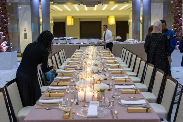 Expedition 69 Crew Arrive at UAE Embassy for Iftar Dinner