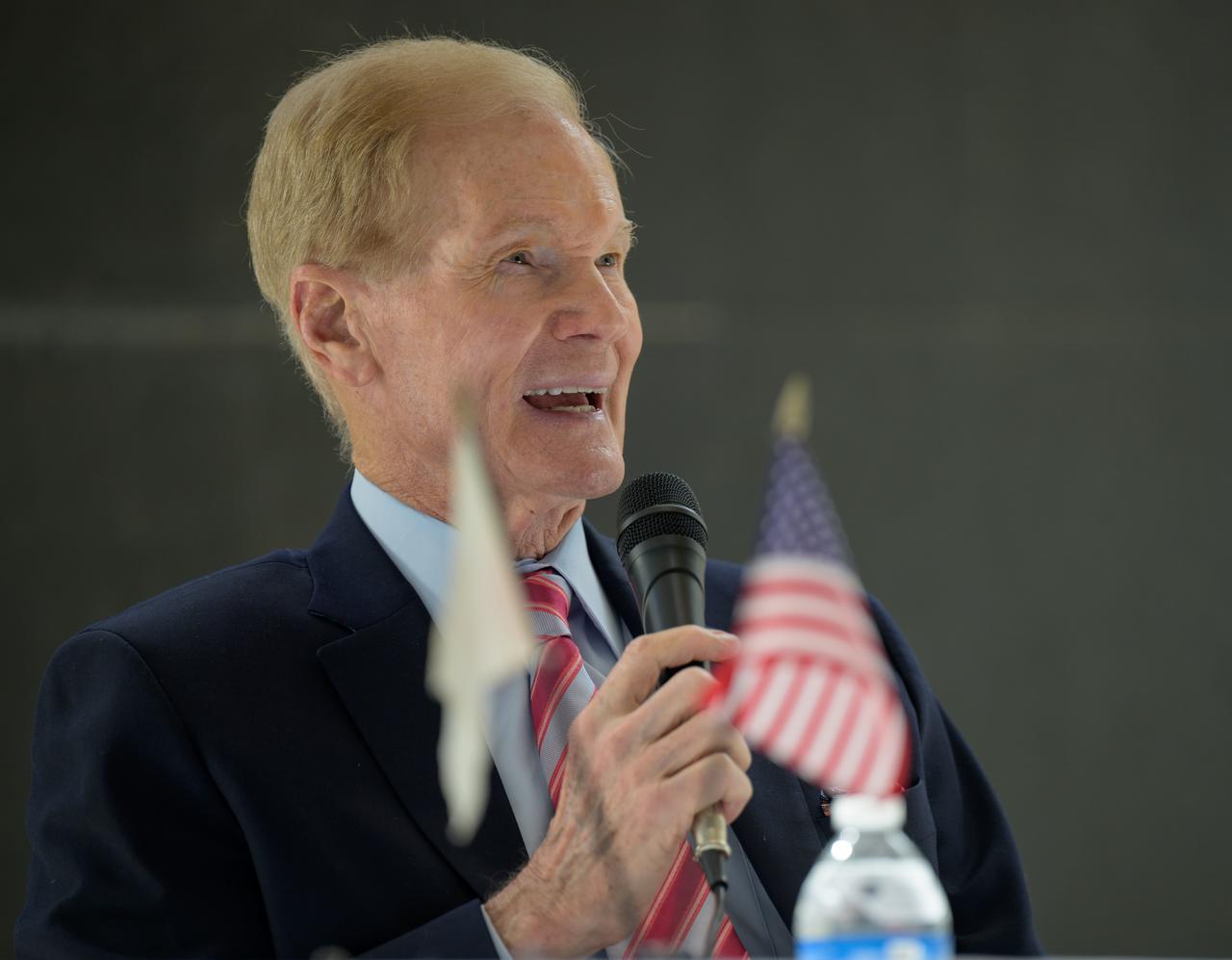 NASA Administrator Bill Nelson discusses the historic agreement signed April 9th at NASA Headquarters, between the United States and Japan to advance sustainable human exploration of the Moon, Wednesday, April 10, 2024, at the Japan Aerospace Exploration Agency (JAXA) offices in Washington. Under the agreement, Japan will design, develop, and operate a pressurized rover for crewed and uncrewed exploration on the Moon. NASA will provide the launch and delivery of the rover to the Moon as well as two Japanese astronaut missions to the lunar surface. Photo Credit: Photo Credit: (NASA/Bill Ingalls)