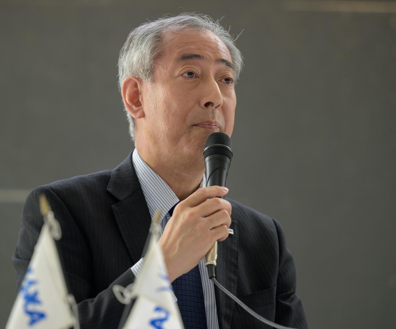 Japan Aerospace Exploration Agency (JAXA) President Hiroshi Yamakawa discusses the historic agreement signed April 9th at NASA Headquarters, between the United States and Japan to advance sustainable human exploration of the Moon, Wednesday, April 10, 2024, at the Japan Aerospace Exploration Agency (JAXA) offices in Washington. Under the agreement, Japan will design, develop, and operate a pressurized rover for crewed and uncrewed exploration on the Moon. NASA will provide the launch and delivery of the rover to the Moon as well as two Japanese astronaut missions to the lunar surface. Photo Credit: Photo Credit: (NASA/Bill Ingalls)