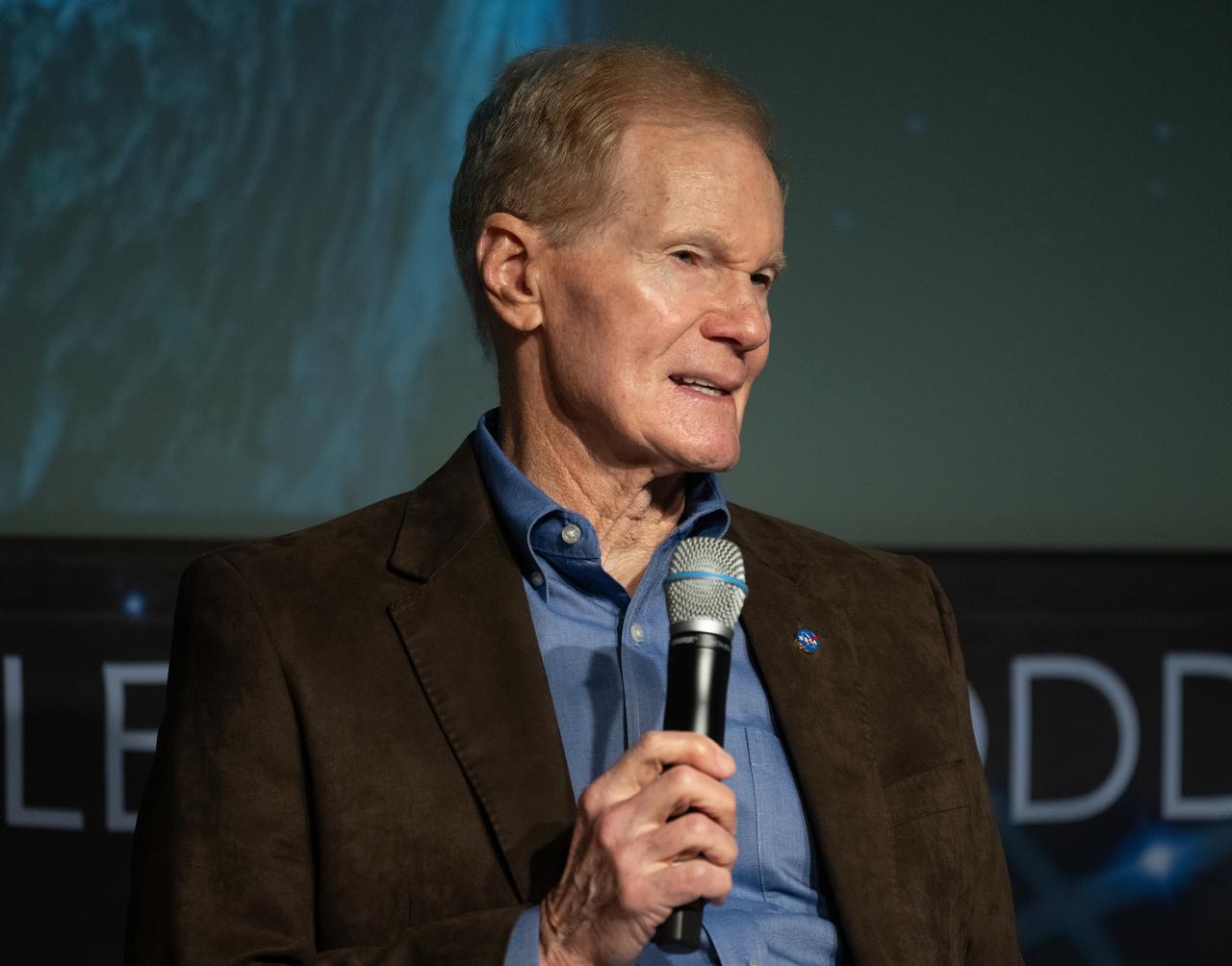 NASA Administrator Bill Nelson speaks during a briefing in advance of Earth Day to share updates on NASA’s climate science, Friday, April 19, 2024, at the Mary W. Jackson NASA Headquarters building in Washington. Nelson, Karen St. Germain, division director of the Earth Science Division of NASA’s Science Mission Directorate, and Tom Wagner, associate director for Earth Action in the Earth Science Division of NASA’s Science Mission Directorate, discussed early data from NASA’s PACE (Plankton, Aerosol, Cloud, ocean Ecosystem) mission and announced new airborne science missions. Photo Credit: (NASA/Joel Kowsky)
