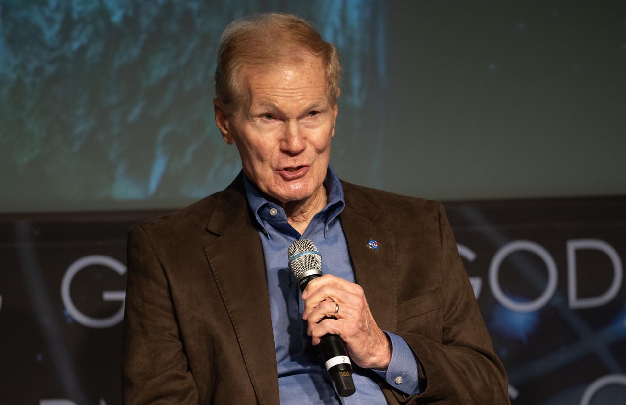 NASA Administrator Bill Nelson speaks during a briefing in advance of Earth Day to share updates on NASA’s climate science, Friday, April 19, 2024, at the Mary W. Jackson NASA Headquarters building in Washington. Nelson, Karen St. Germain, division director of the Earth Science Division of NASA’s Science Mission Directorate, and Tom Wagner, associate director for Earth Action in the Earth Science Division of NASA’s Science Mission Directorate, discussed early data from NASA’s PACE (Plankton, Aerosol, Cloud, ocean Ecosystem) mission and announced new airborne science missions. Photo Credit: (NASA/Joel Kowsky)