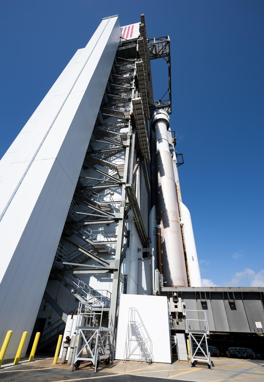 A United Launch Alliance Atlas V rocket with Boeing’s CST-100 Starliner spacecraft aboard is seen as it is rolled out of the Vertical Integration Facility to the launch pad at Space Launch Complex 41 ahead of the NASA’s Boeing Crew Flight Test, Saturday, May 4, 2024 at Cape Canaveral Space Force Station in Florida. NASA’s Boeing Crew Flight Test is the first launch with astronauts aboard the Starliner spacecraft and Atlas V rocket to the International Space Station as part of the agency’s Commercial Crew Program. The flight test, targeted for launch at 10:34 p.m. EDT on Monday, May 6, serves as an end-to-end demonstration of Boeing’s crew transportation system and will carry NASA astronauts Butch Wilmore and Suni Williams to and from the orbiting laboratory. Photo Credit: (NASA/Joel Kowsky)