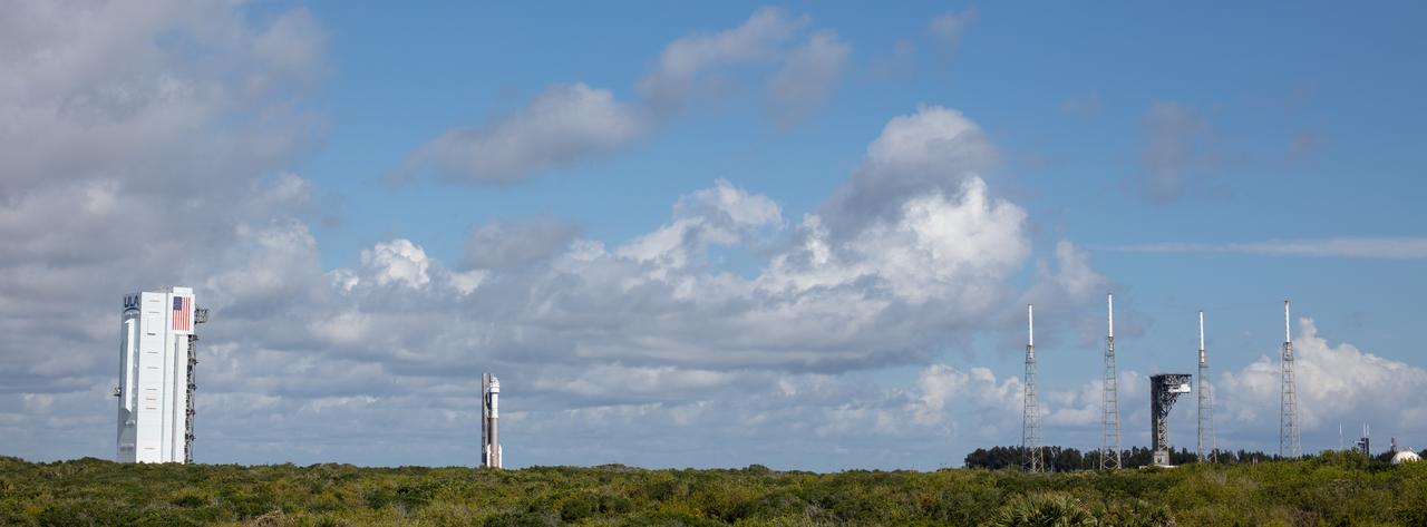 A United Launch Alliance Atlas V rocket with Boeing’s CST-100 Starliner spacecraft aboard is seen as it is rolled out of the Vertical Integration Facility to the launch pad at Space Launch Complex 41 ahead of the NASA’s Boeing Crew Flight Test, Saturday, May 4, 2024 at Cape Canaveral Space Force Station in Florida. NASA’s Boeing Crew Flight Test is the first launch with astronauts aboard the Starliner spacecraft and Atlas V rocket to the International Space Station as part of the agency’s Commercial Crew Program. The flight test, targeted for launch at 10:34 p.m. EDT on Monday, May 6, serves as an end-to-end demonstration of Boeing’s crew transportation system and will carry NASA astronauts Butch Wilmore and Suni Williams to and from the orbiting laboratory. Photo Credit: (NASA/Joel Kowsky)