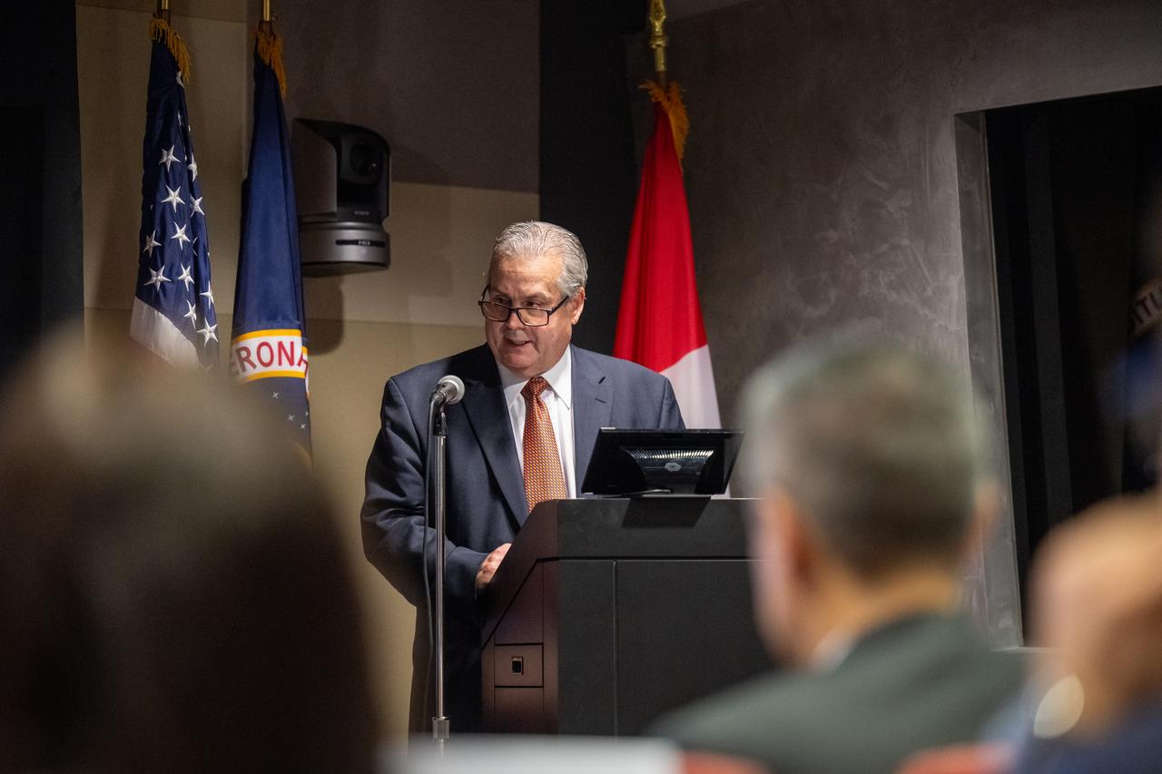 Ambassador of Peru to the United States Alfredo Ferrero Diez Canseco delivers remarks during an Artemis Accords signing ceremony, Thursday, May 30, 2024, at the Mary W. Jackson NASA Headquarters building in Washington. Peru is the 41st country to sign the Artemis Accords, which establish a practical set of principles to guide space exploration cooperation among nations participating in NASA’s Artemis program. Photo Credit: (NASA/Keegan Barber)