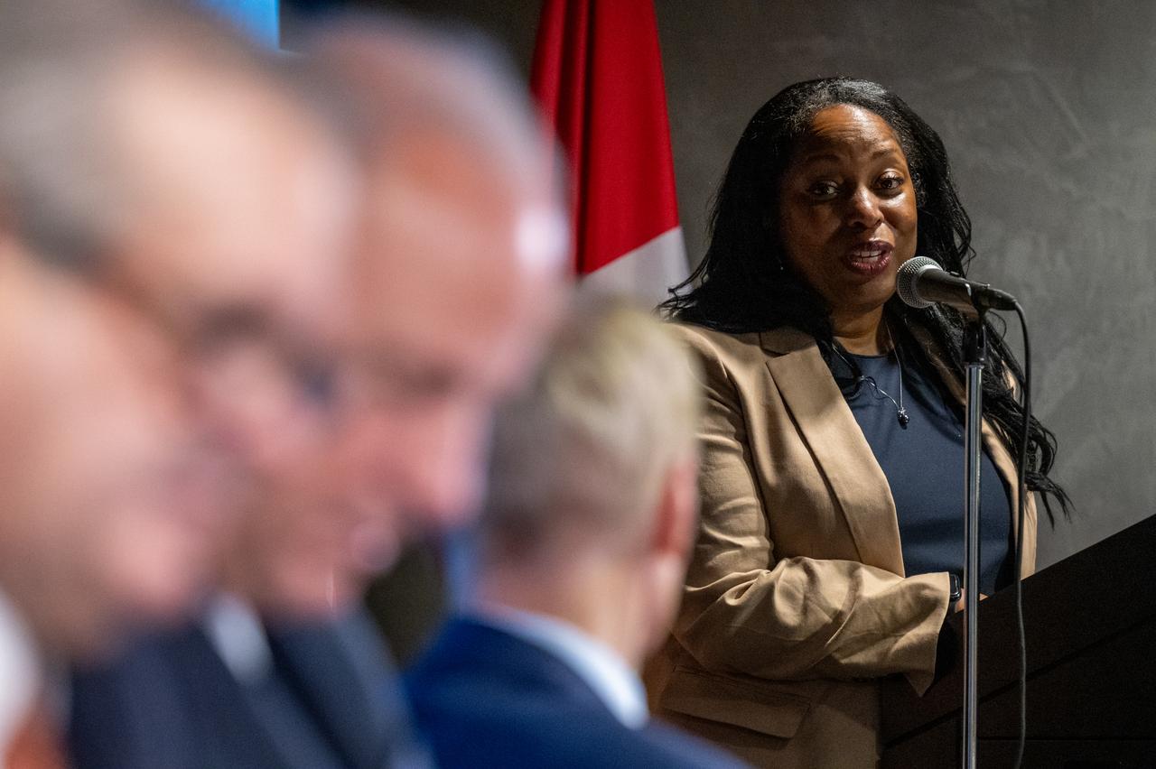 United States Department of State Acting Assistant Secretary in the Bureau of Oceans and International Environmental and Scientific Affairs Jennifer R. Littlejohn delivers remarks during an Artemis Accords signing ceremony, Thursday, May 30, 2024, at the Mary W. Jackson NASA Headquarters building in Washington. Peru is the 41st country to sign the Artemis Accords, which establish a practical set of principles to guide space exploration cooperation among nations participating in NASA’s Artemis program. Photo Credit: (NASA/Keegan Barber)