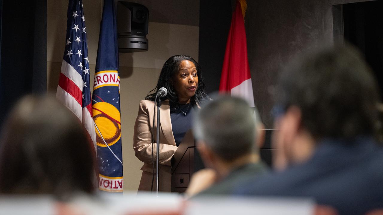 United States Department of State Acting Assistant Secretary in the Bureau of Oceans and International Environmental and Scientific Affairs Jennifer R. Littlejohn delivers remarks during an Artemis Accords signing ceremony, Thursday, May 30, 2024, at the Mary W. Jackson NASA Headquarters building in Washington. Peru is the 41st country to sign the Artemis Accords, which establish a practical set of principles to guide space exploration cooperation among nations participating in NASA’s Artemis program. Photo Credit: (NASA/Keegan Barber)