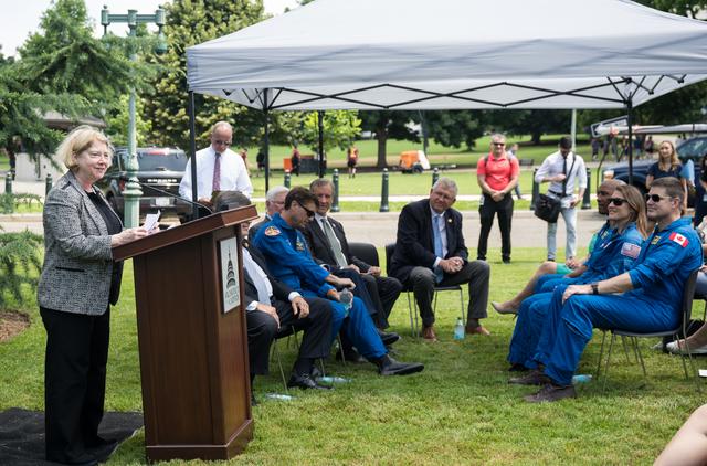 NASA image: Artemis II Astronauts Participate in Moon Tree Dedication Ceremo