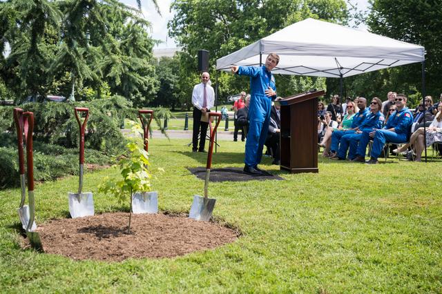 NASA image: Artemis II Astronauts Participate in Moon Tree Dedication Ceremo