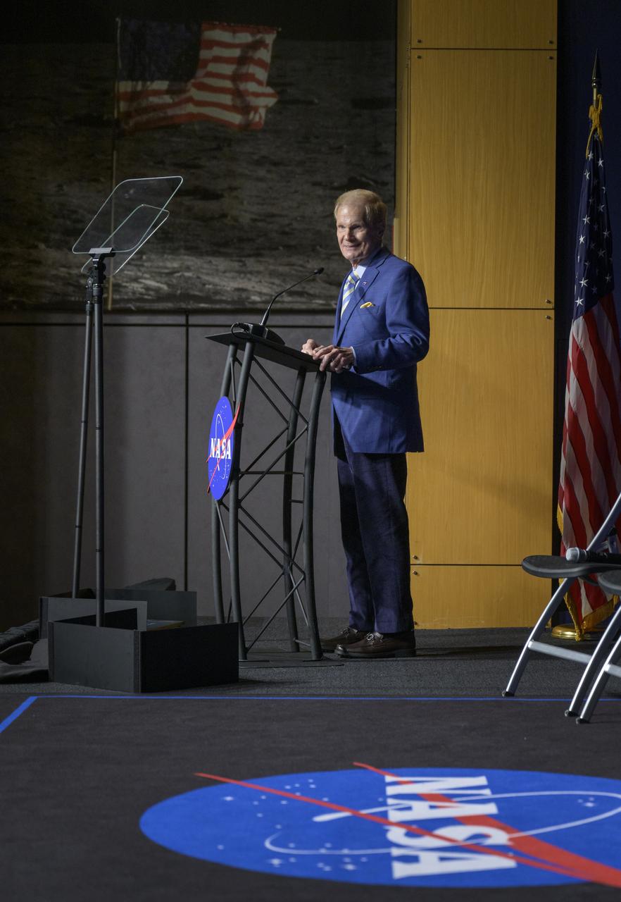 NASA Administrator Bill Nelson delivers remarks during an event launching a new Disaster Response Coordination System that will provide communities and organizations around the world with access to science and data to aid disaster response, Thursday, June 13, 2024, at the NASA Headquarters Mary W. Jackson Building in Washington. Photo Credit: (NASA/Bill Ingalls)