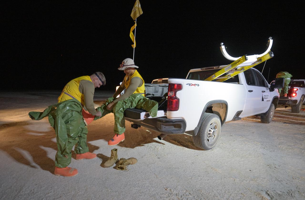 Boeing and NASA teams participate in a mission dress rehearsal to prepare for the landing of the Boeing CST-100 Starliner spacecraft in White Sands, New Mexico, Sunday, June 16, 2024. NASA astronauts Butch Wilmore and Suni Williams are Starliner’s first human crew and travelled to the International Space Station as part of NASA's Boeing Crew Flight Test. The mission serves as an end-to-end demonstration of Boeing’s crew transportation system as a provider for NASA’s Commercial Crew Program. Photo Credit: (NASA/Bill Ingalls)