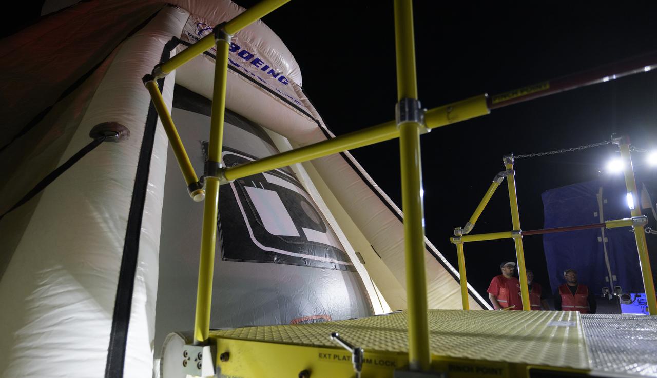 Boeing and NASA teams participate in a mission dress rehearsal to prepare for the landing of the Boeing CST-100 Starliner spacecraft in White Sands, New Mexico, Sunday, June 16, 2024. NASA astronauts Butch Wilmore and Suni Williams are Starliner’s first human crew and travelled to the International Space Station as part of NASA's Boeing Crew Flight Test. The mission serves as an end-to-end demonstration of Boeing’s crew transportation system as a provider for NASA’s Commercial Crew Program. Photo Credit: (NASA/Bill Ingalls)