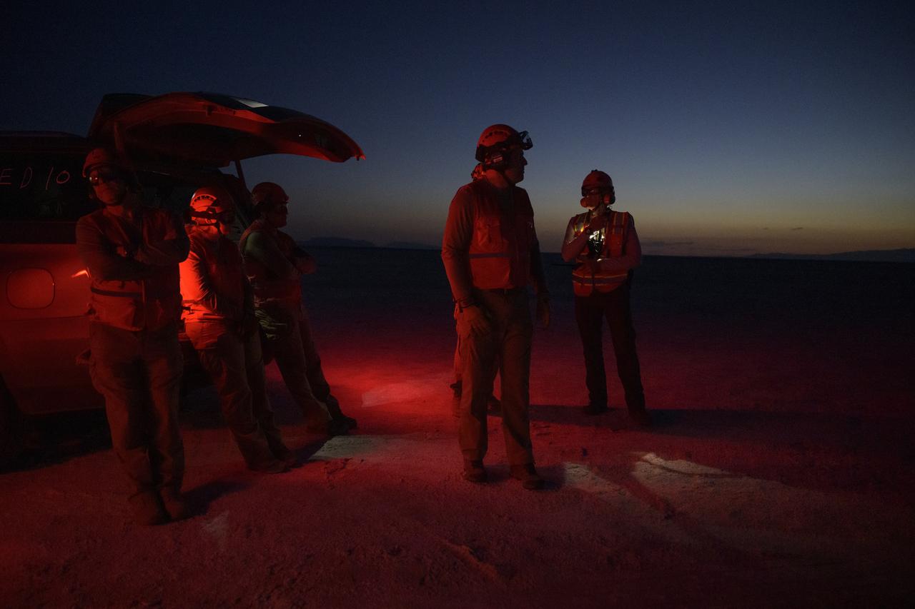 Boeing and NASA teams participate in a mission dress rehearsal to prepare for the landing of the Boeing CST-100 Starliner spacecraft in White Sands, New Mexico, Sunday, June 16, 2024. NASA astronauts Butch Wilmore and Suni Williams are Starliner’s first human crew and travelled to the International Space Station as part of NASA's Boeing Crew Flight Test. The mission serves as an end-to-end demonstration of Boeing’s crew transportation system as a provider for NASA’s Commercial Crew Program. Photo Credit: (NASA/Bill Ingalls)