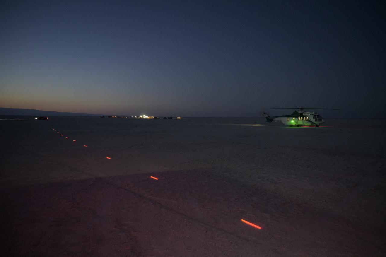Boeing and NASA teams participate in a mission dress rehearsal to prepare for the landing of the Boeing CST-100 Starliner spacecraft in White Sands, New Mexico, Sunday, June 16, 2024. NASA astronauts Butch Wilmore and Suni Williams are Starliner’s first human crew and travelled to the International Space Station as part of NASA's Boeing Crew Flight Test. The mission serves as an end-to-end demonstration of Boeing’s crew transportation system as a provider for NASA’s Commercial Crew Program. Photo Credit: (NASA/Bill Ingalls)