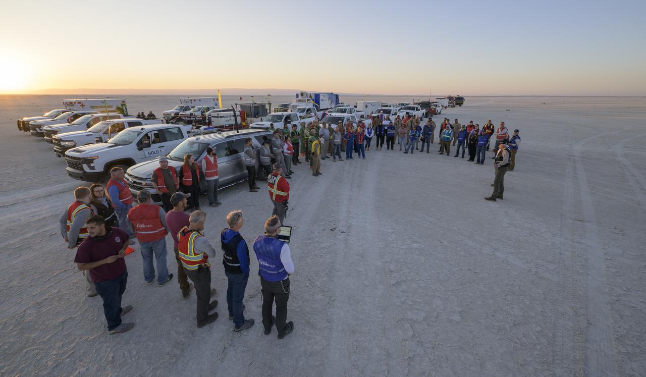 Boeing and NASA teams participate in a mission dress rehearsal to prepare for the landing of the Boeing CST-100 Starliner spacecraft in White Sands, New Mexico, Sunday, June 16, 2024. NASA astronauts Butch Wilmore and Suni Williams are Starliner’s first human crew and travelled to the International Space Station as part of NASA's Boeing Crew Flight Test. The mission serves as an end-to-end demonstration of Boeing’s crew transportation system as a provider for NASA’s Commercial Crew Program. Photo Credit: (NASA/Bill Ingalls)