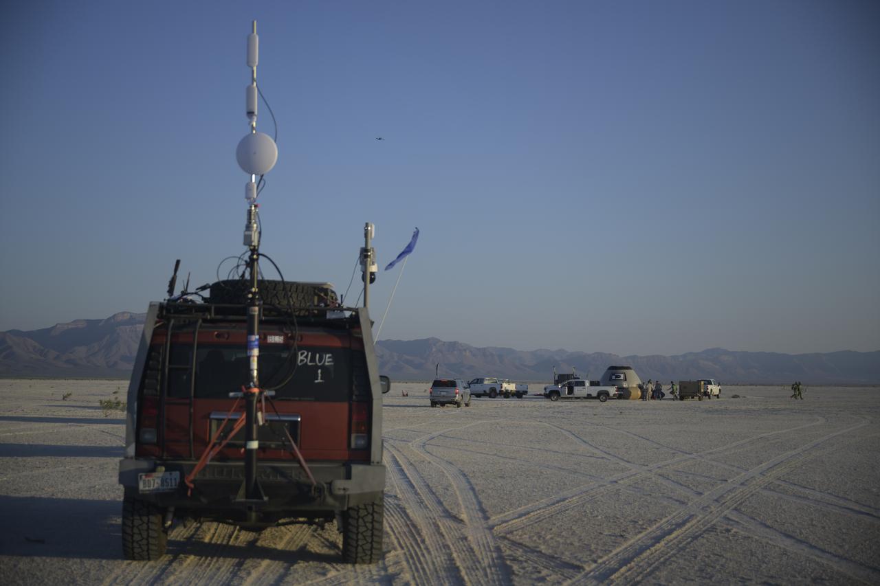Boeing and NASA teams participate in a mission dress rehearsal to prepare for the landing of the Boeing CST-100 Starliner spacecraft in White Sands, New Mexico, Sunday, June 16, 2024. NASA astronauts Butch Wilmore and Suni Williams are Starliner’s first human crew and travelled to the International Space Station as part of NASA's Boeing Crew Flight Test. The mission serves as an end-to-end demonstration of Boeing’s crew transportation system as a provider for NASA’s Commercial Crew Program. Photo Credit: (NASA/Bill Ingalls)