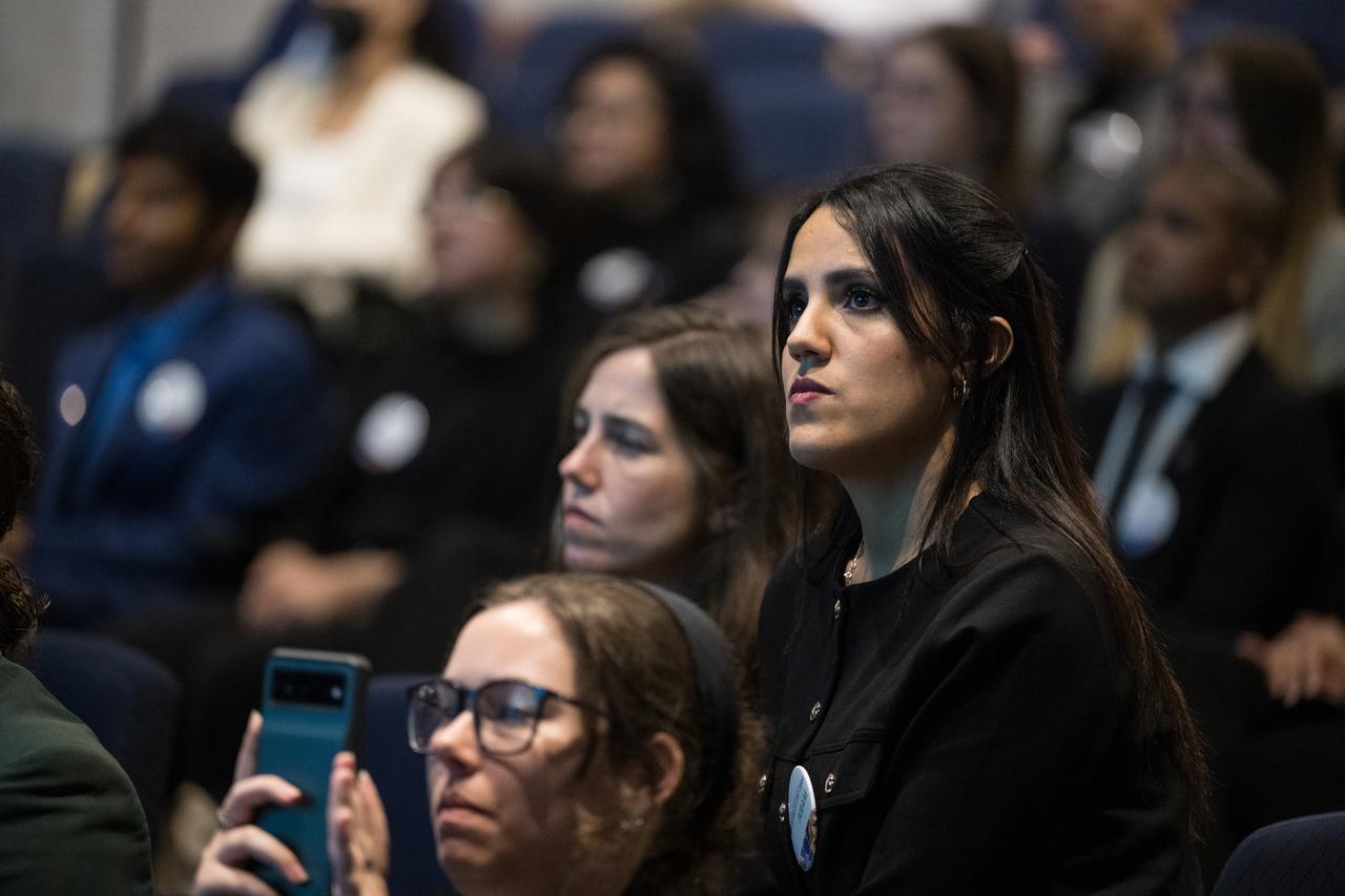 Audience members are seen during DEVELOP Day, Tuesday, August 6, 2024, at the Mary W. Jackson NASA Headquarters building in Washington. Every summer early career researchers from NASA’s DEVELOP National Program come to NASA Headquarters and present their research projects. DEVELOP is a training and development program where early career researchers work on Earth science projects, mentored by science advisors from NASA and partner agencies, and provide research results to local communities. Photo Credit: (NASA/Aubrey Gemignani)