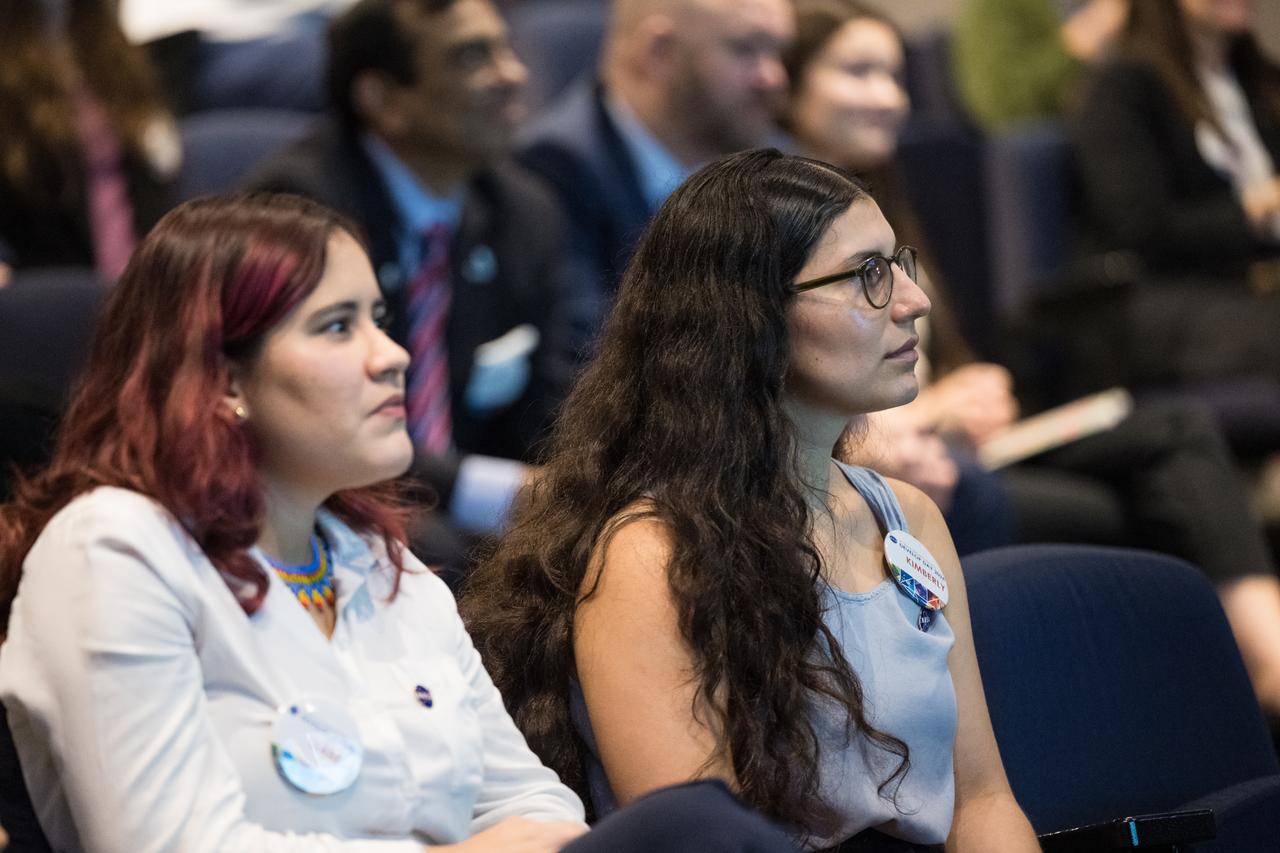 Audience members are seen during DEVELOP Day, Tuesday, August 6, 2024, at the Mary W. Jackson NASA Headquarters building in Washington. Every summer early career researchers from NASA’s DEVELOP National Program come to NASA Headquarters and present their research projects. DEVELOP is a training and development program where early career researchers work on Earth science projects, mentored by science advisors from NASA and partner agencies, and provide research results to local communities. Photo Credit: (NASA/Aubrey Gemignani)