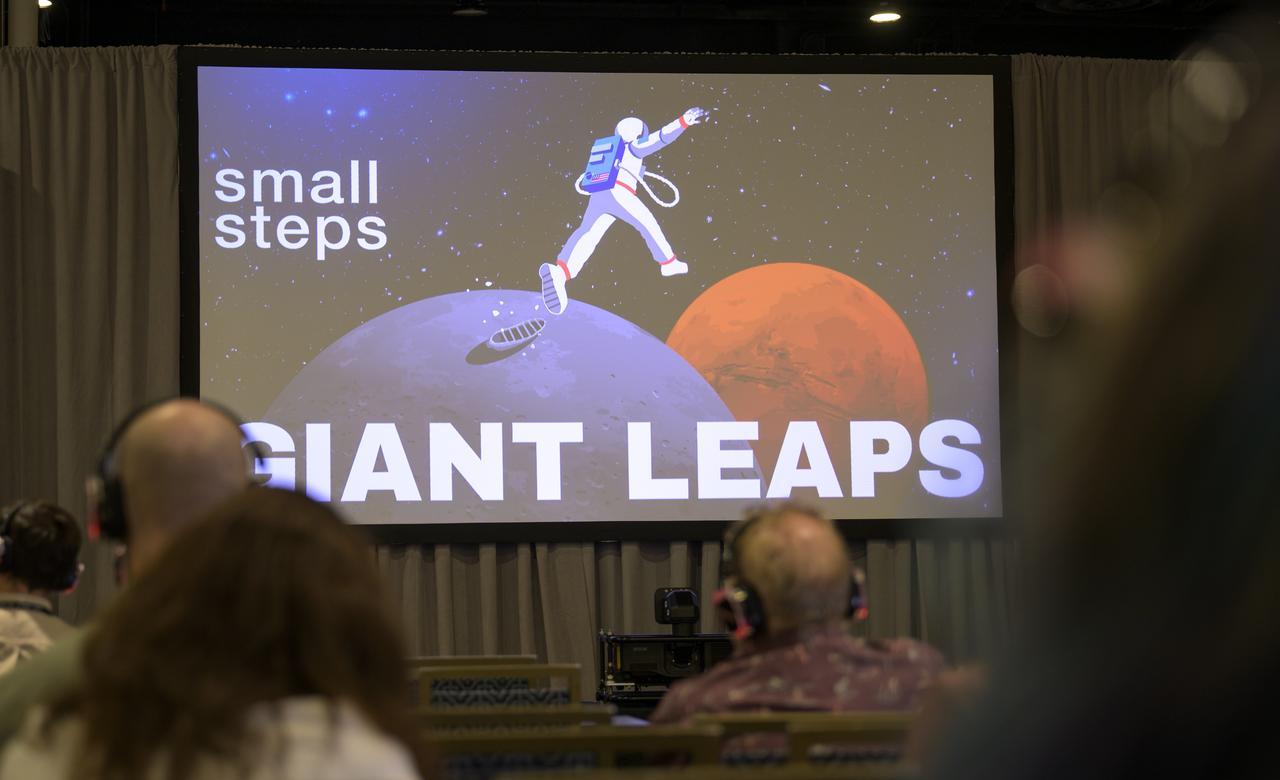 NASA participates in the Podcast Movement conference, Tuesday, Aug. 20, 2024, at the Gaylord National Resort and Convention Center in National Harbor, Md. During the event, NASA hosted a panel entitled, "Eclipses, Moon Missions, and Climate Change: How NASA Reaches Curious Listeners." Photo Credit: (NASA/Bill Ingalls)